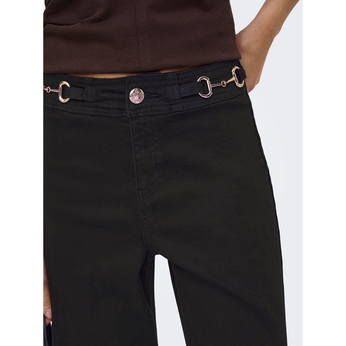 Jean À Jambe Large black denim, ONLY