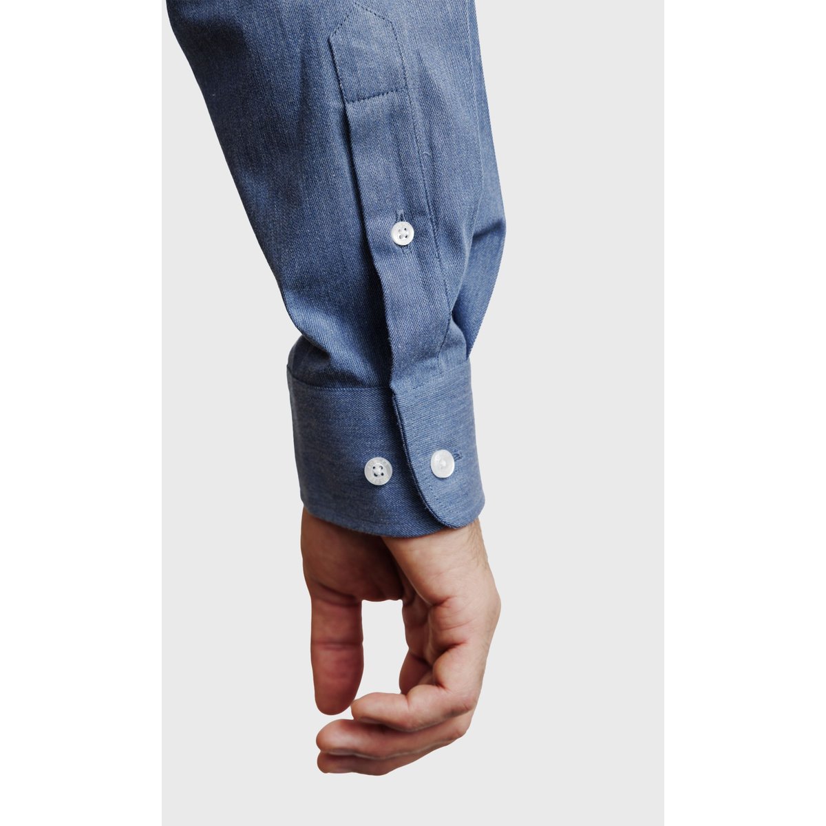 Chemise Regular fit unie effet denim bleu ciel, ACROSS
