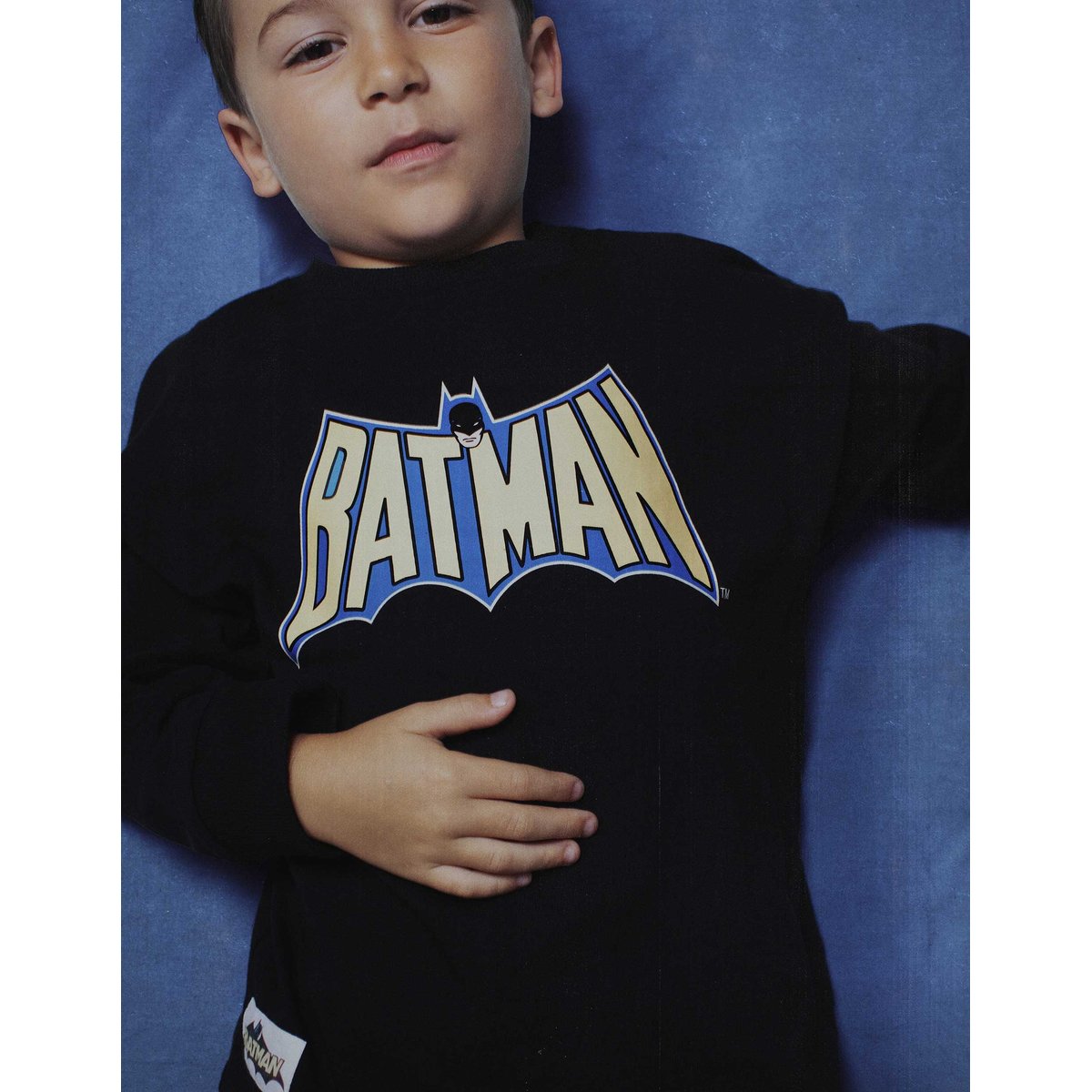 T-shirt en coton à manches longues avec imprimés Batman noir, ZIPPY
