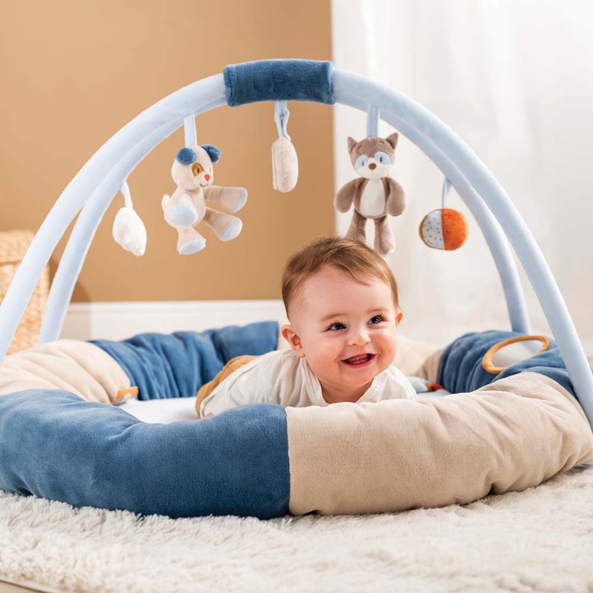 Tapis d'éveil pouf avec arches Luna & Axel luna, NATTOU
