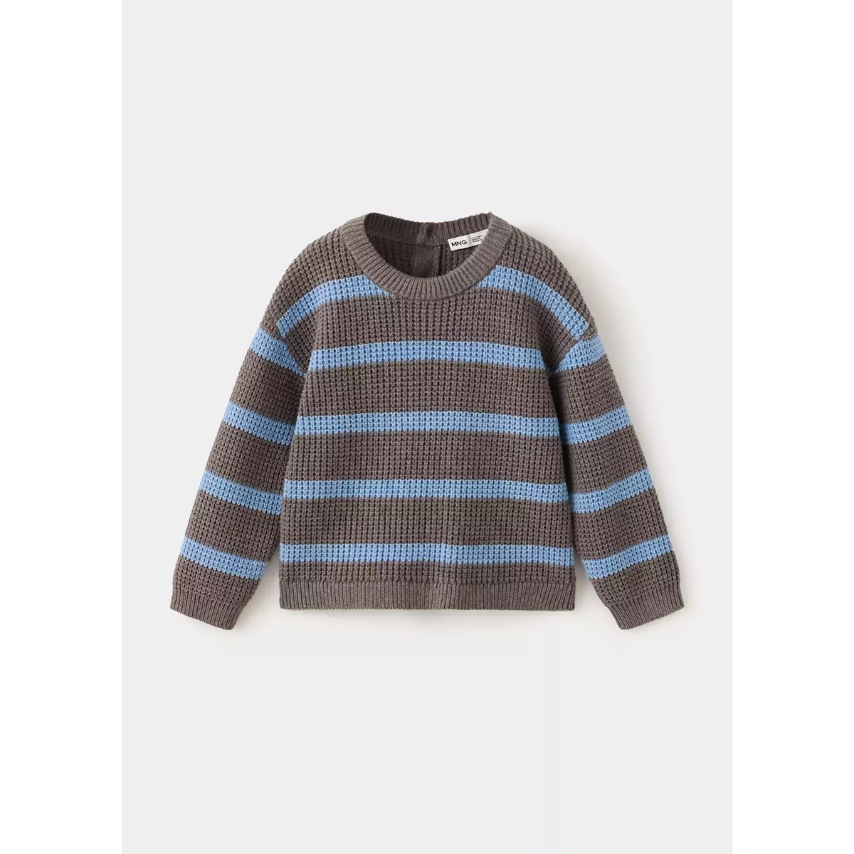Pull-over en maille à rayures café, MANGO BABY
