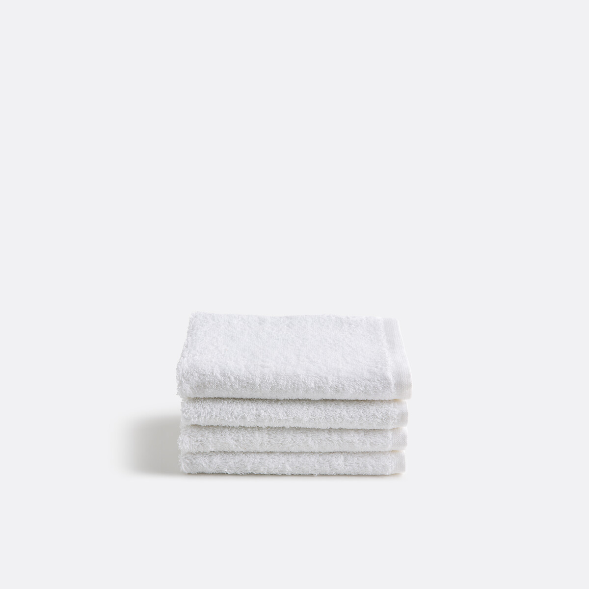 Set of 4 Scenario Terry Guest Towels 500g/m2 white, LA REDOUTE INTERIEURS