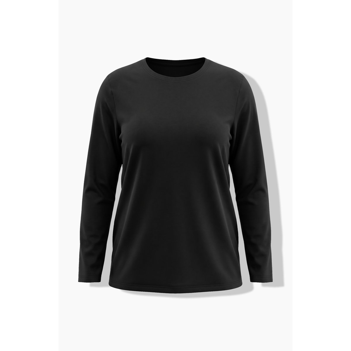 T-shirt, coupe classique, col rond noir, ULLA POPKEN