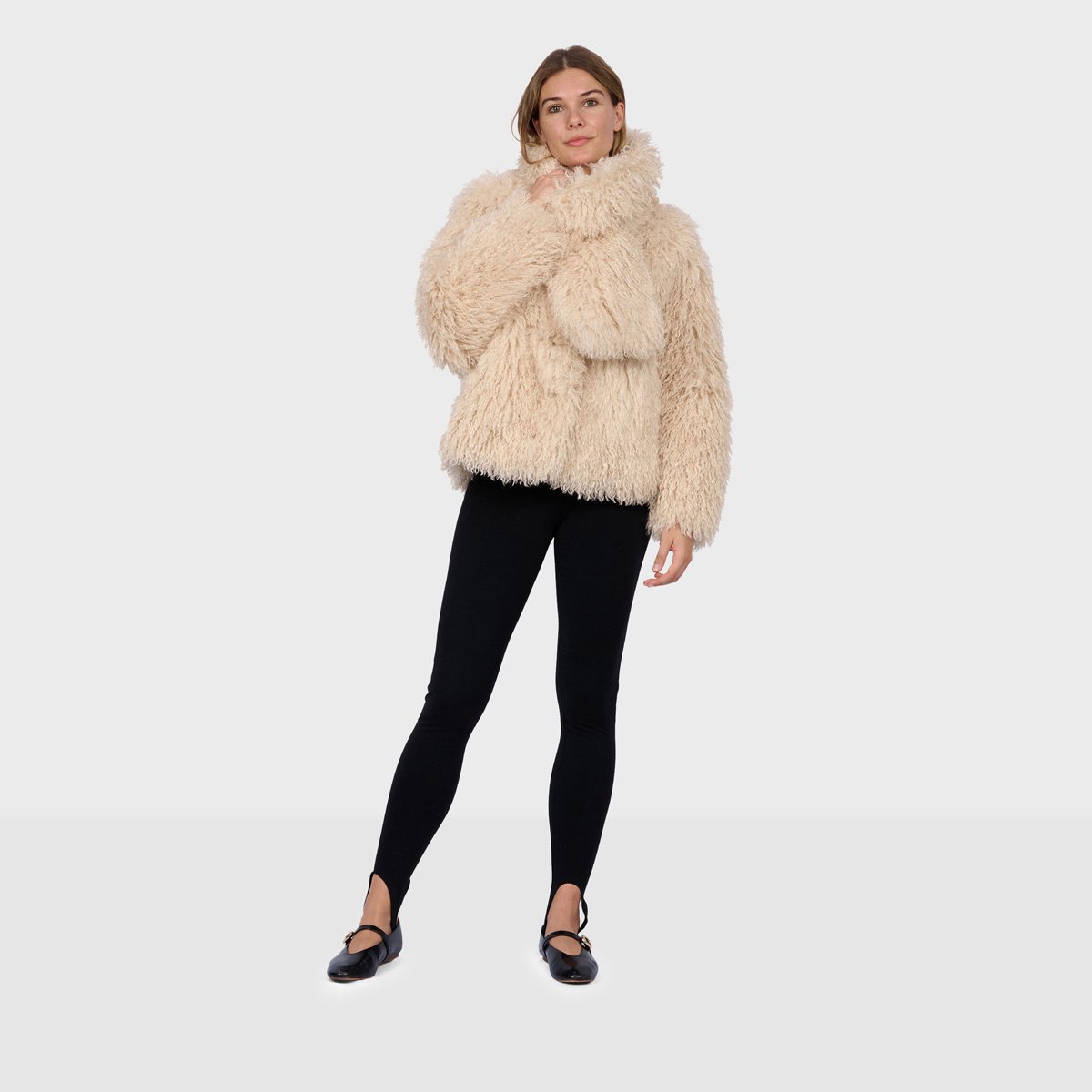 Veste courte à châle amovible KYOTO beige clair, OAKWOOD