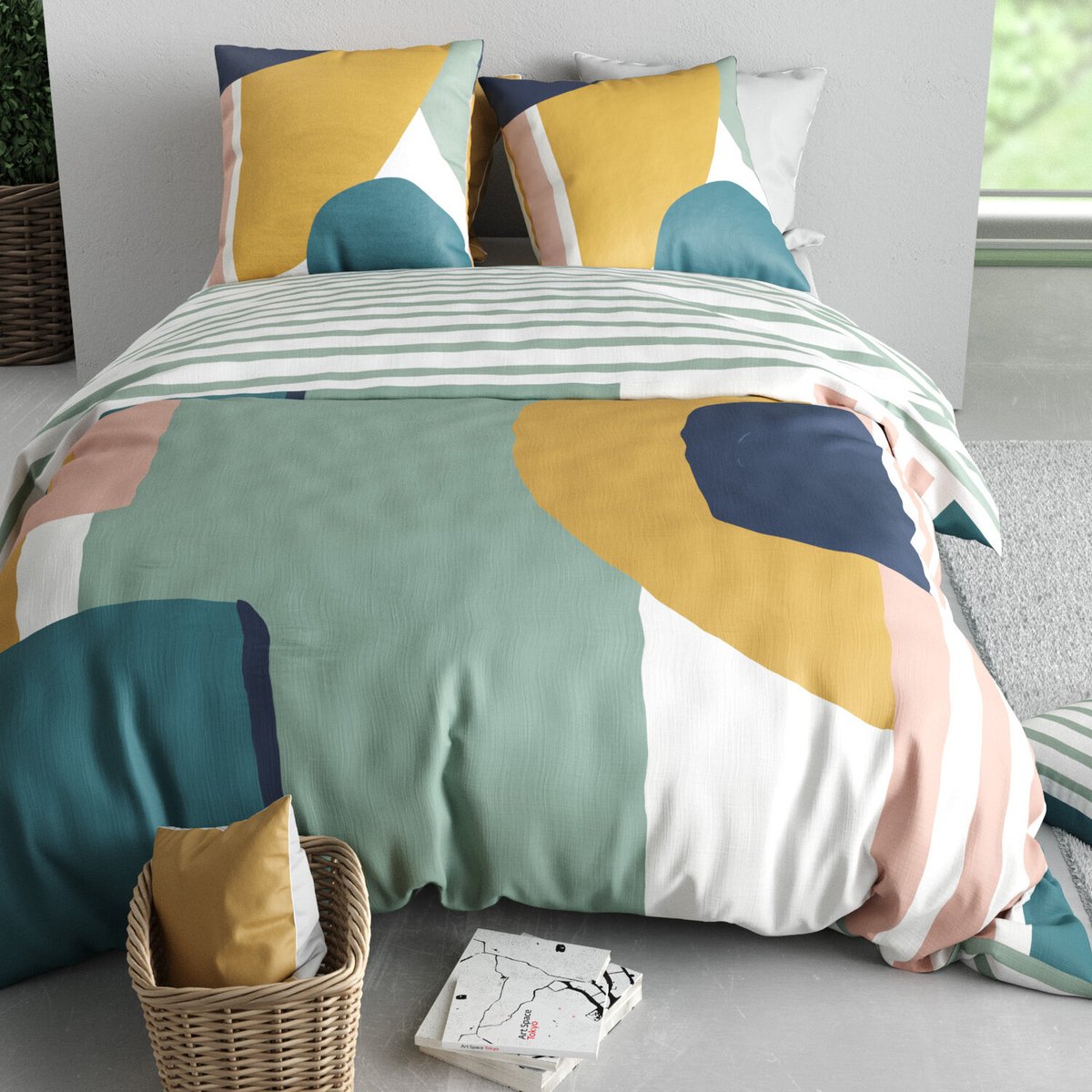 Parure housse de couette en coton imprimée, Oslo imprime, C DESIGN HOME TEXTILE