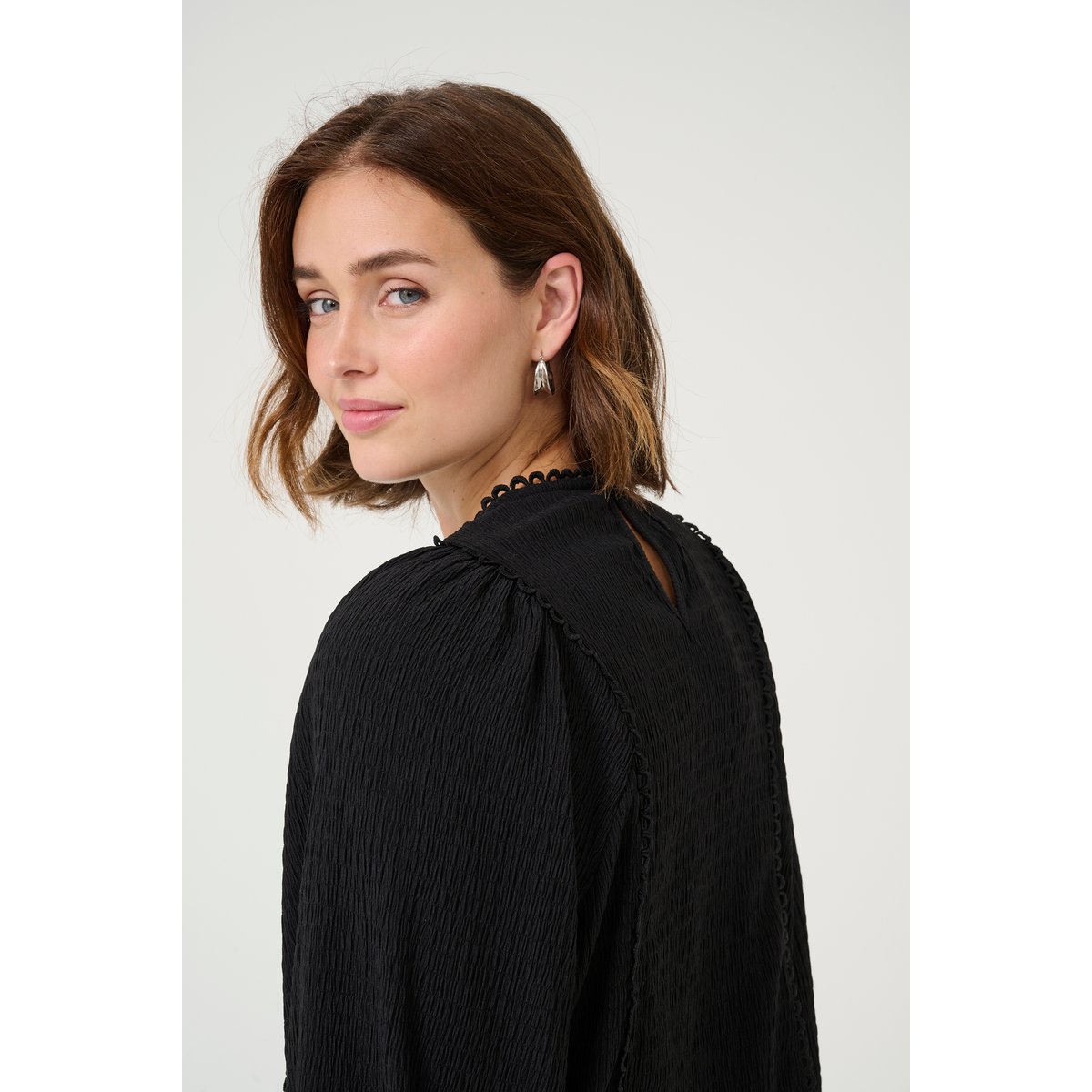 Blouse with long sleeve noir black, KAFFE