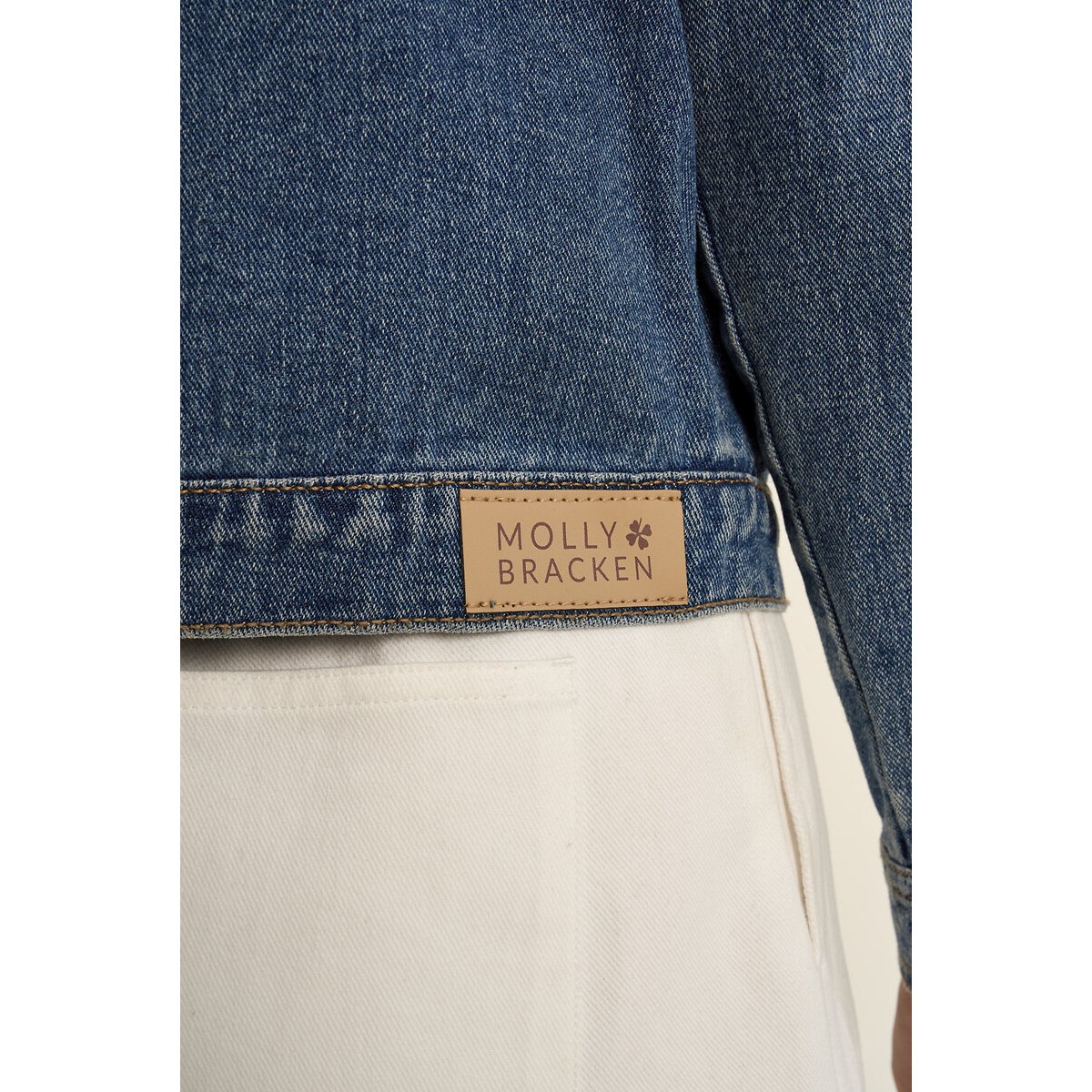 Veste en jean manches longues denim bleu, MOLLY BRACKEN