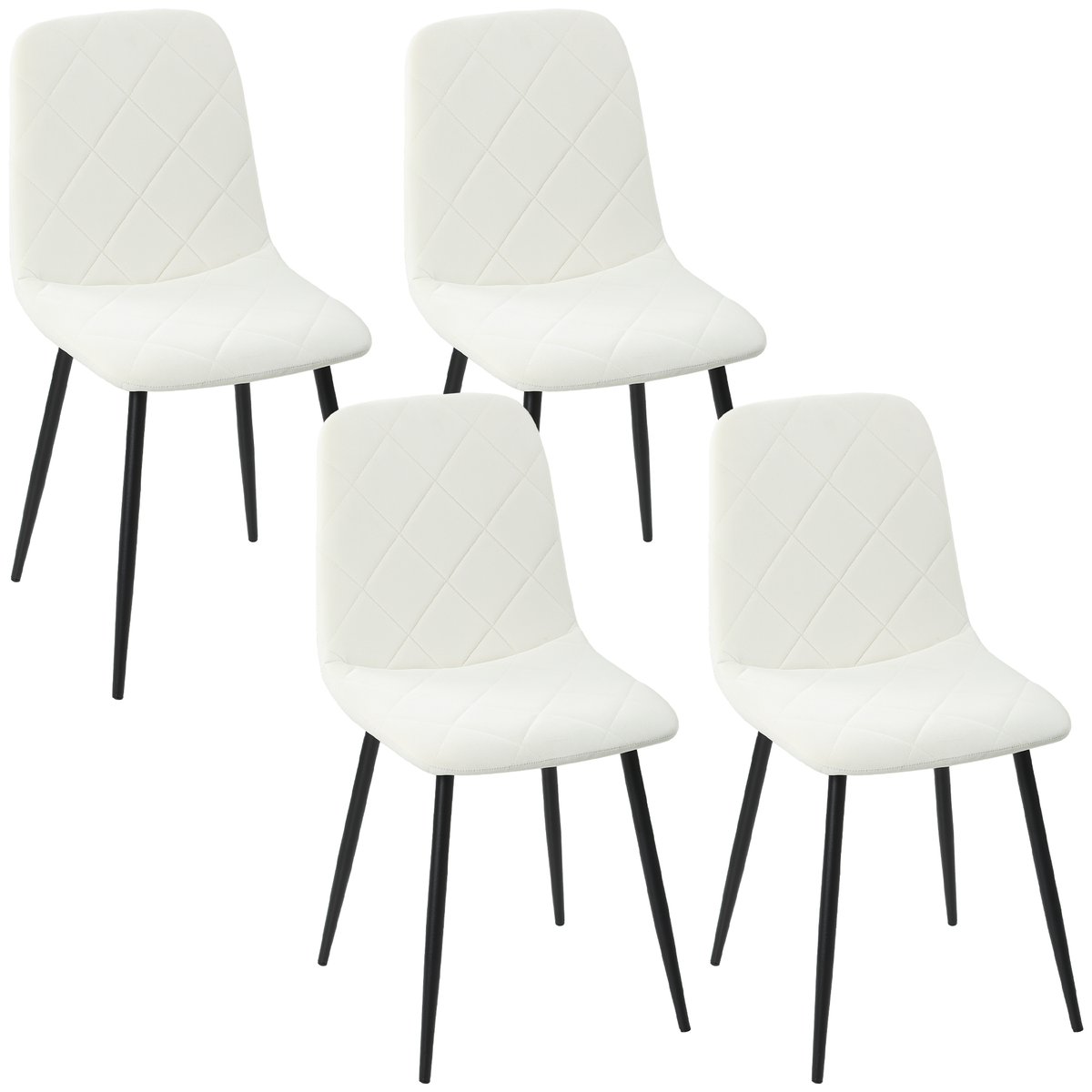 Chaise de salle à manger Polyester Crème crème, HOMCOM