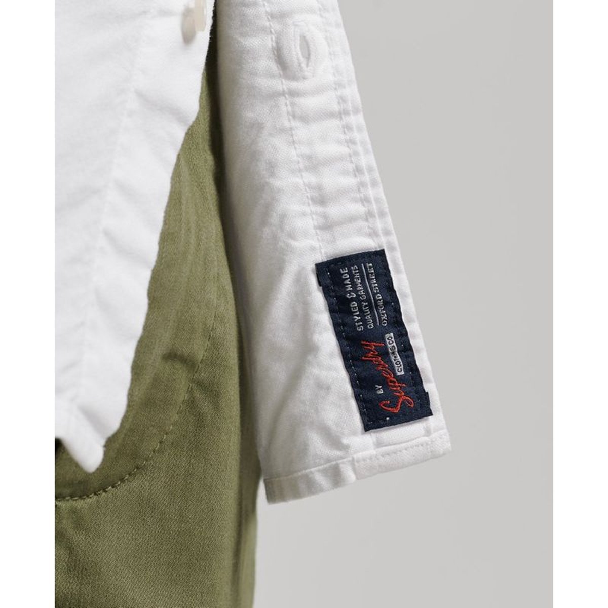 Chemise Oxford à manches courtes optic, SUPERDRY