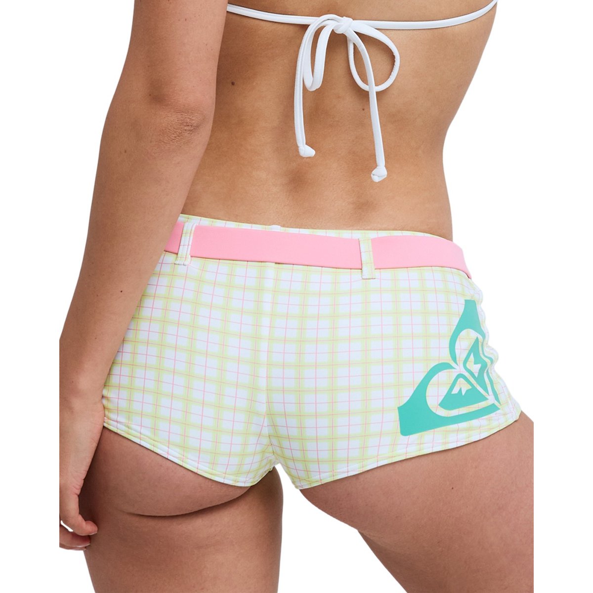 Bas de maillot de bain culotte bikini Shorty THE SWELL CLASSIC SHORTY. blanc cloud dancer swell plaid, ROXY