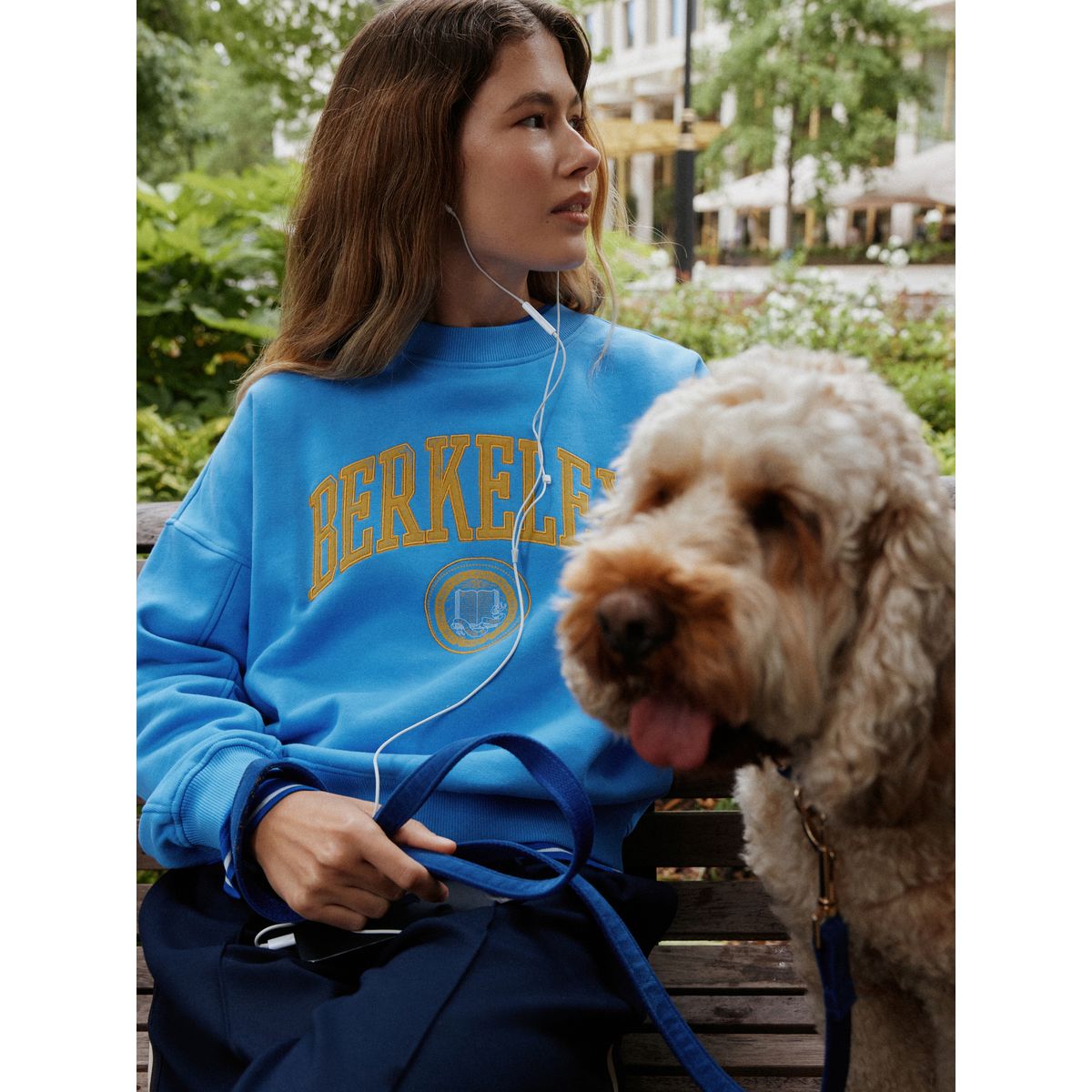 Sweat à motif berkeley sous licence bleu, NEXT