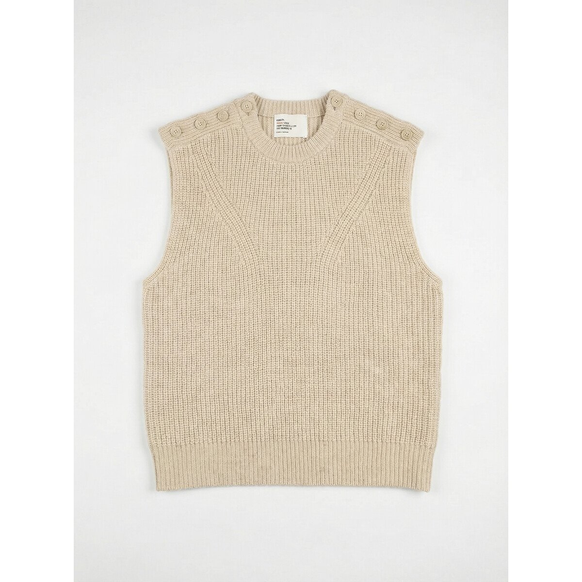 Ärmelloser Pullover MERIEL mit Rundhalsausschnitt ecru, LEON & HARPER