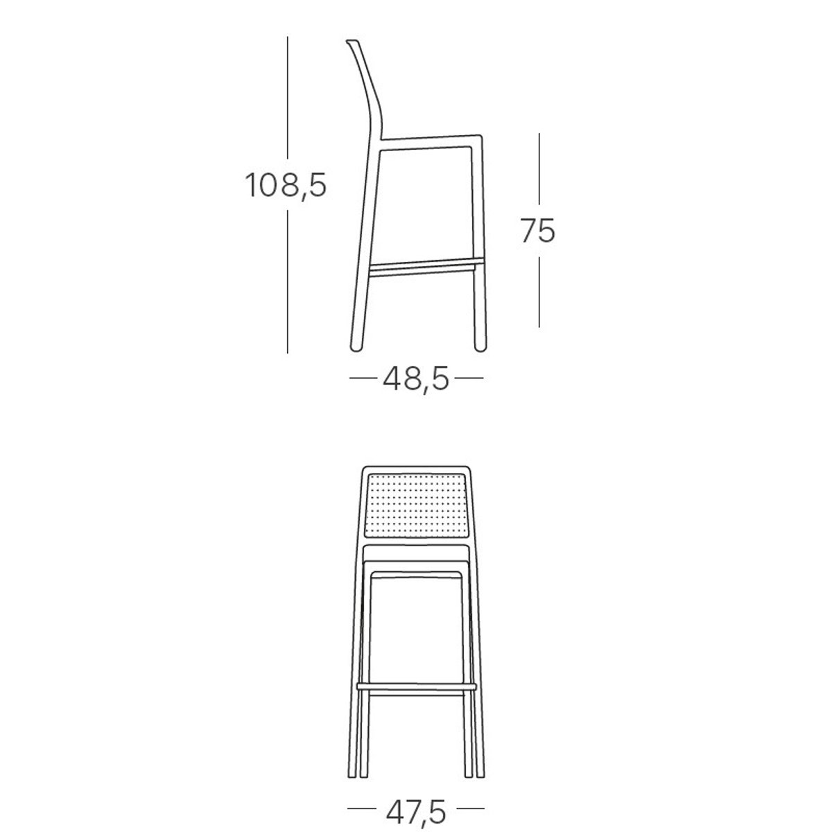 Tabouret design, EMI blanc, SCAB DESIGN