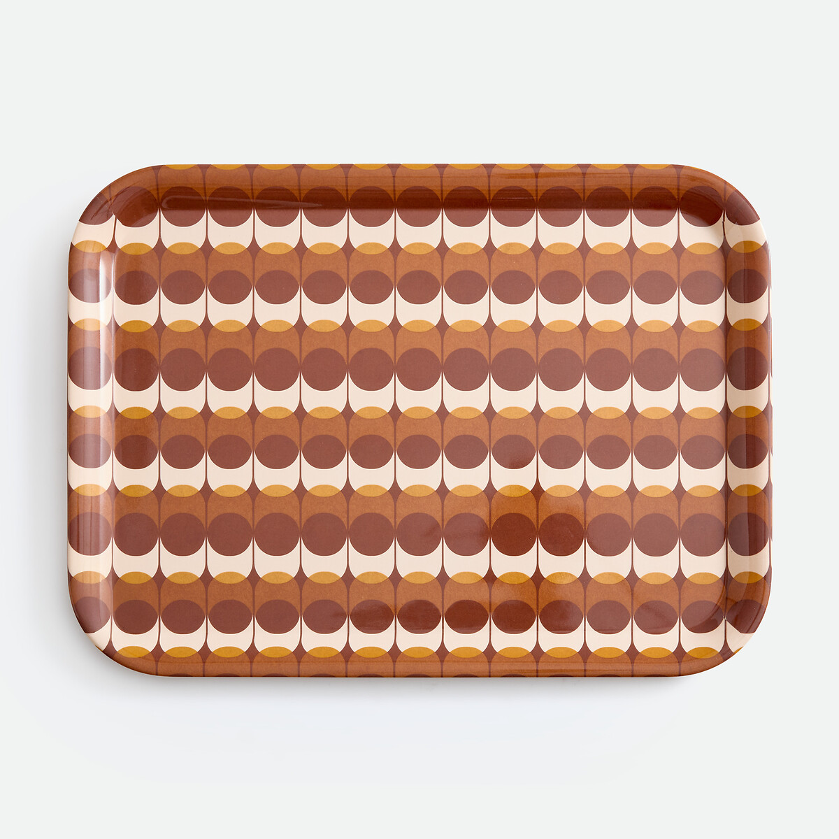 Plateau rectangulaire, imprimé vintage, taille L, LUIGI marron, LA REDOUTE INTERIEURS