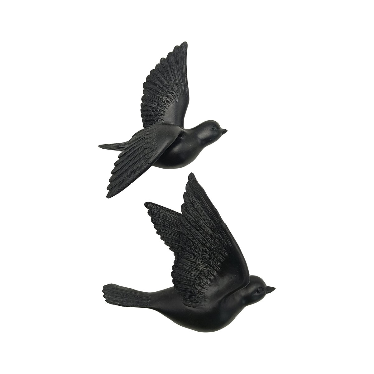 Lot de 2 déco murales oiseaux 12,5x15cm noir, EMDE