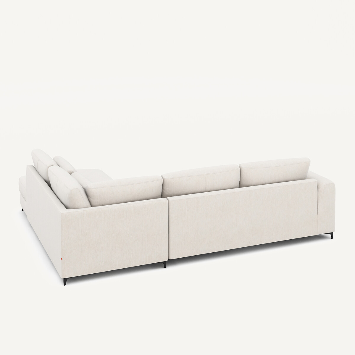 Canapé angle droit convertible, en velours chenille, Marsile blanc, AM.PM