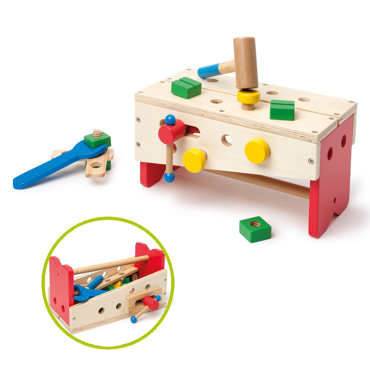 Petit établi et caisse à outils portable Bricoltou blanc, OXYBUL 