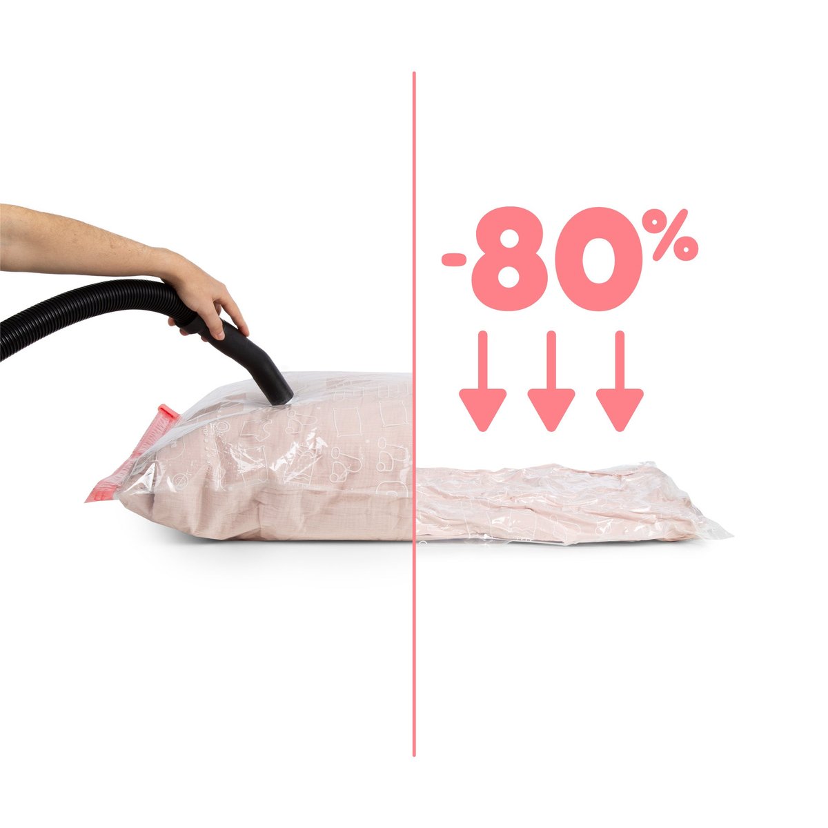 COMPACTOR - Lot 3 sacs rangement sous vide ASPISPACE - 55 x 0 x H.90 cm - Transparent transparent, COMPACTOR