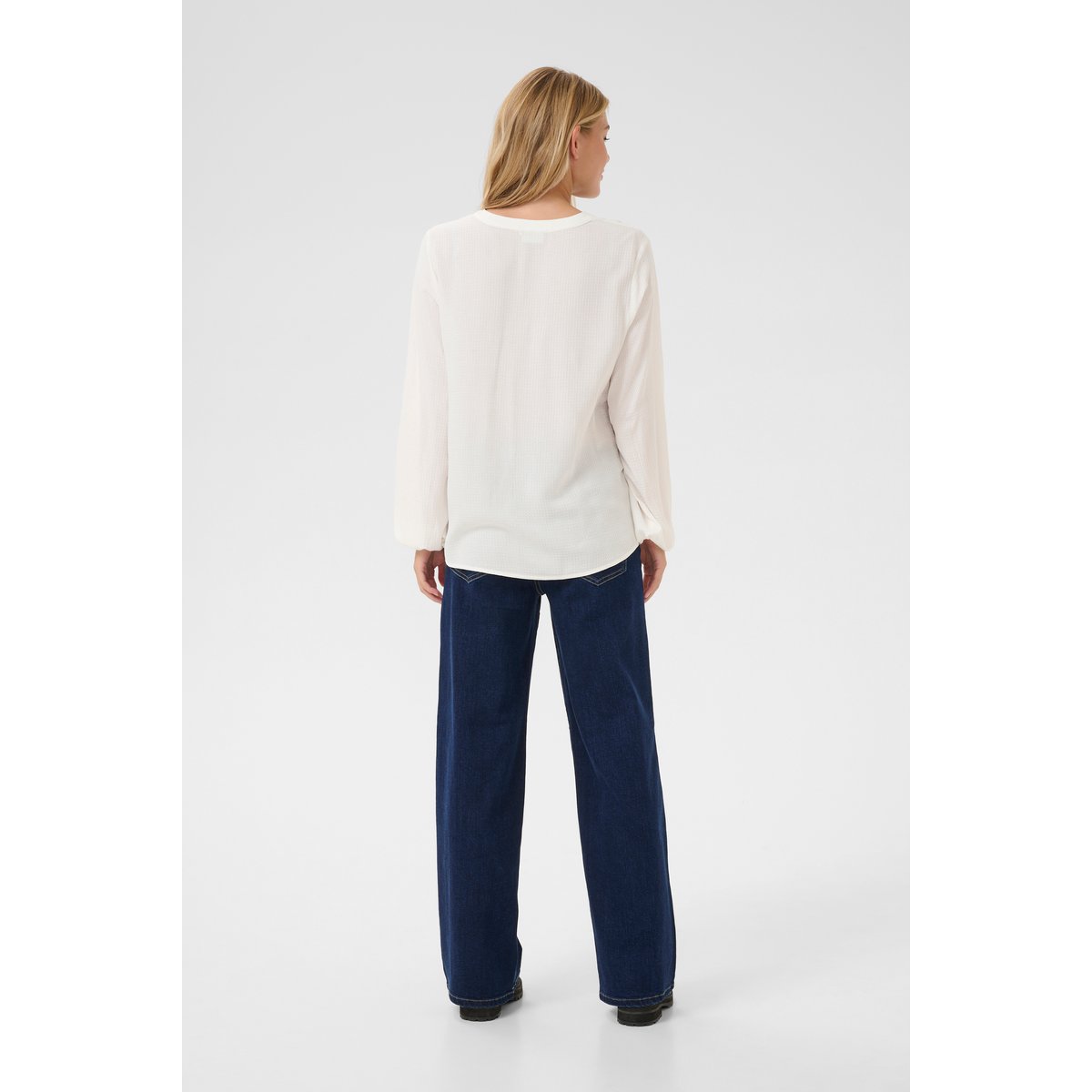 Long sleeved blouse blanc chalk, KAFFE