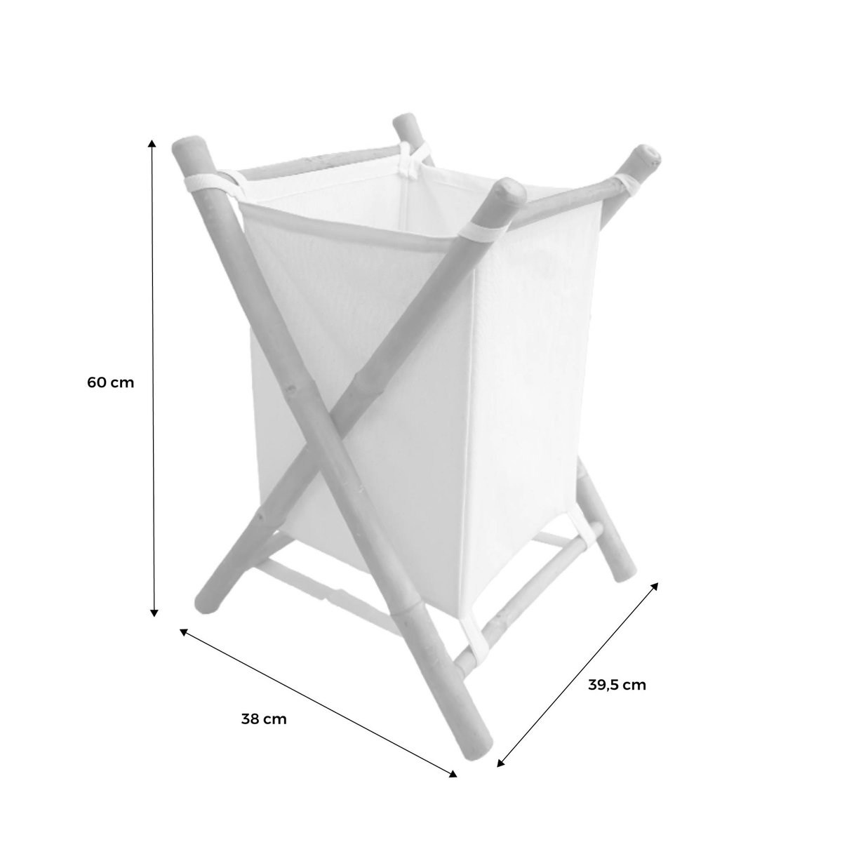 Panier à linge pliant en bambou et tissu FIDJI naturel, SWEEEK