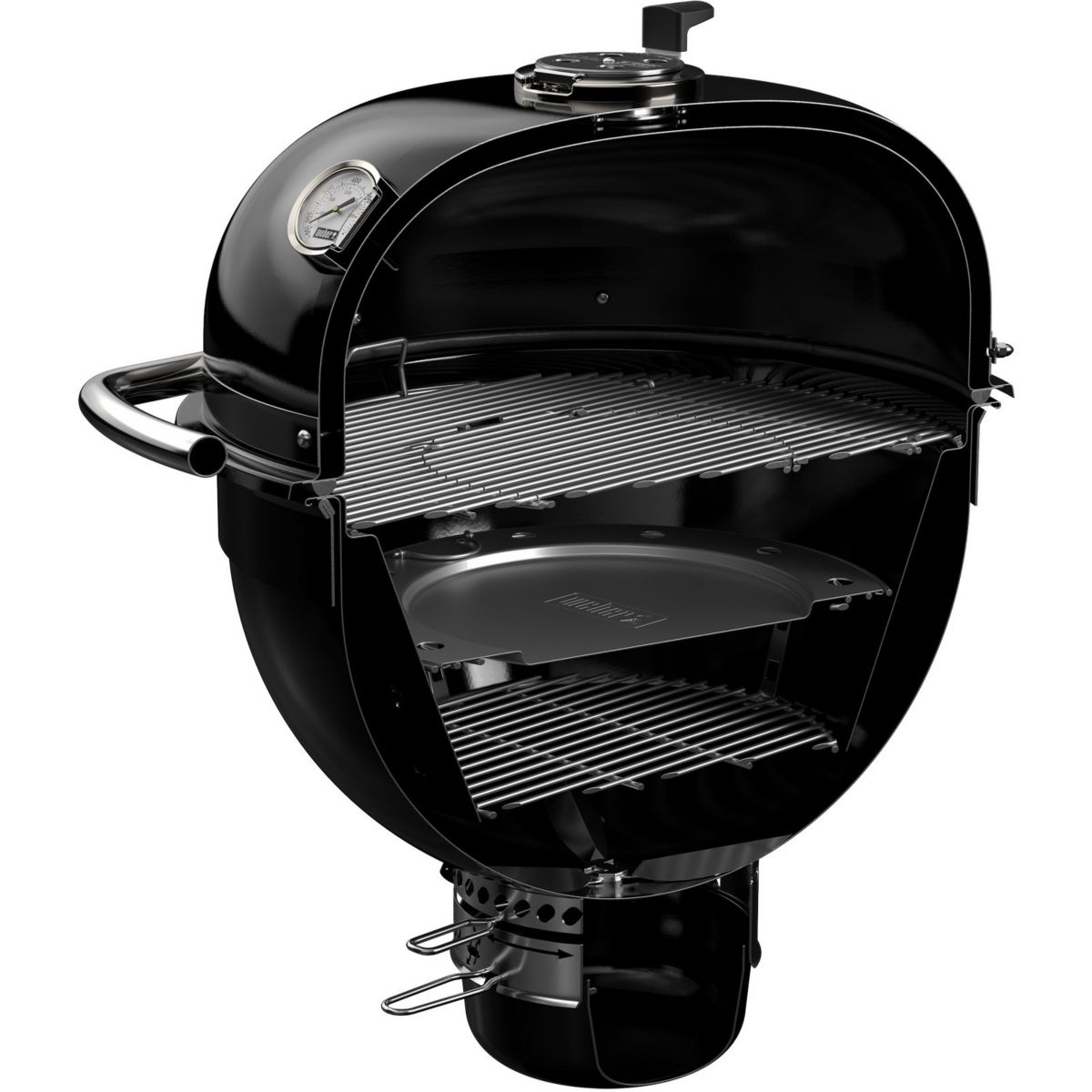 Kamado Summit E6 black sur pieds 61 cm noir, WEBER