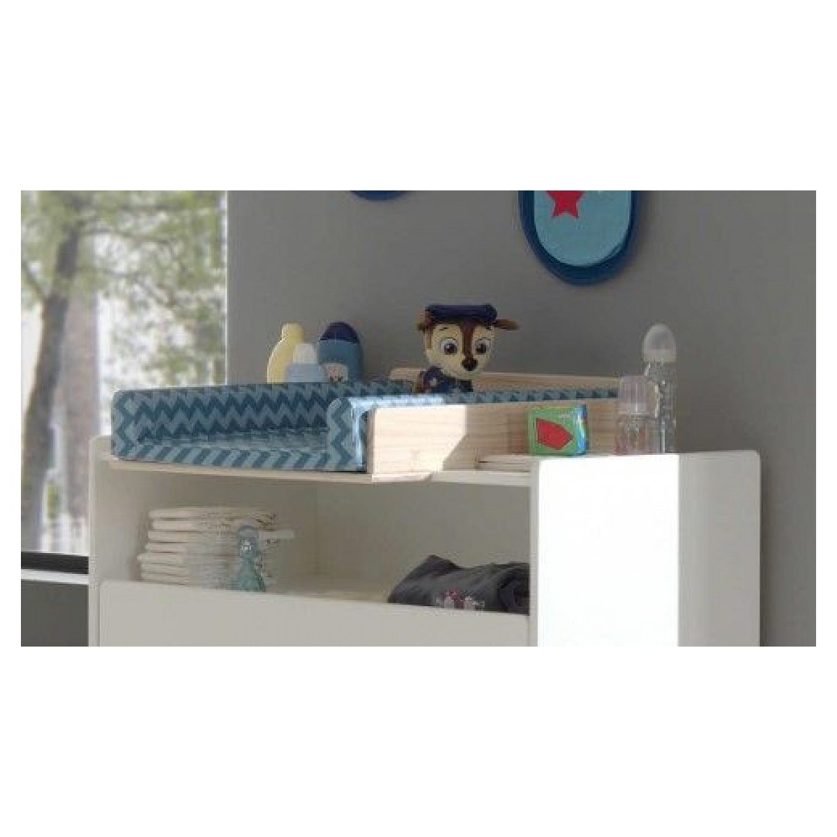 KIDDY Lit bébé Blanc + Commode + Plan à langer blanc, VIPACK