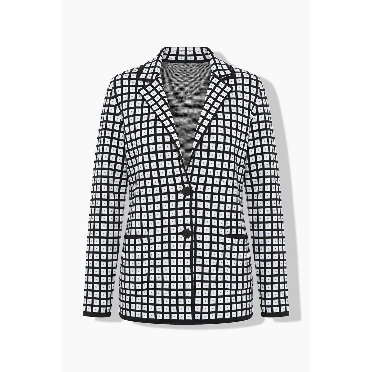 Blazer en maille blanc cassé, ULLA POPKEN