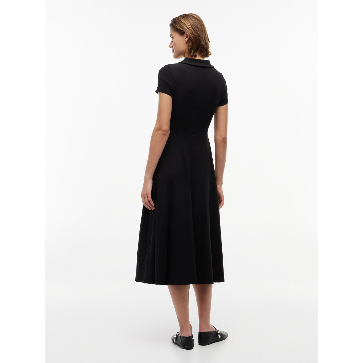 Vestido polo de largo medio negro, TOMMY JEANS