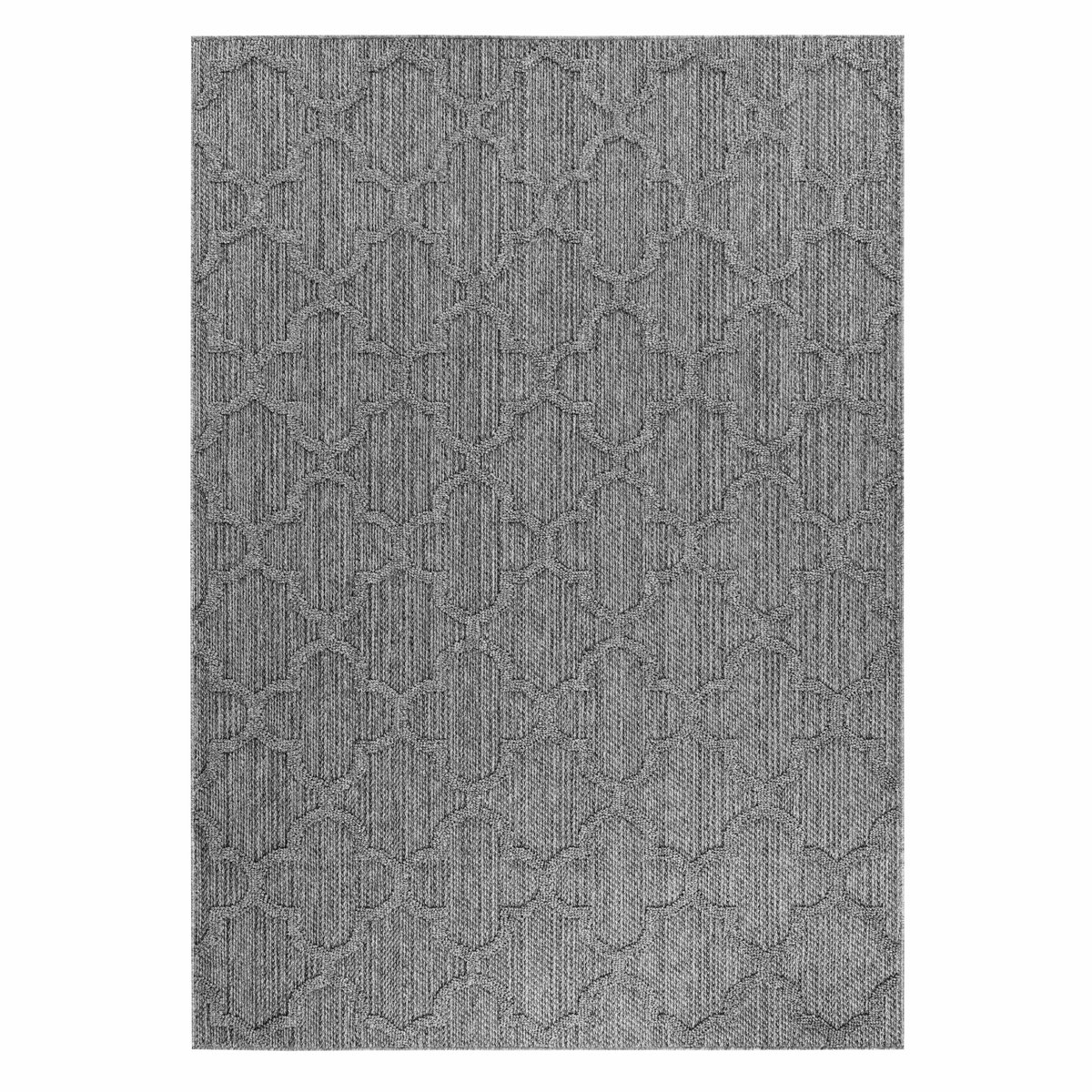 Tapis intérieur extérieur motif baroque PATARA gris, NAZAR RUGS