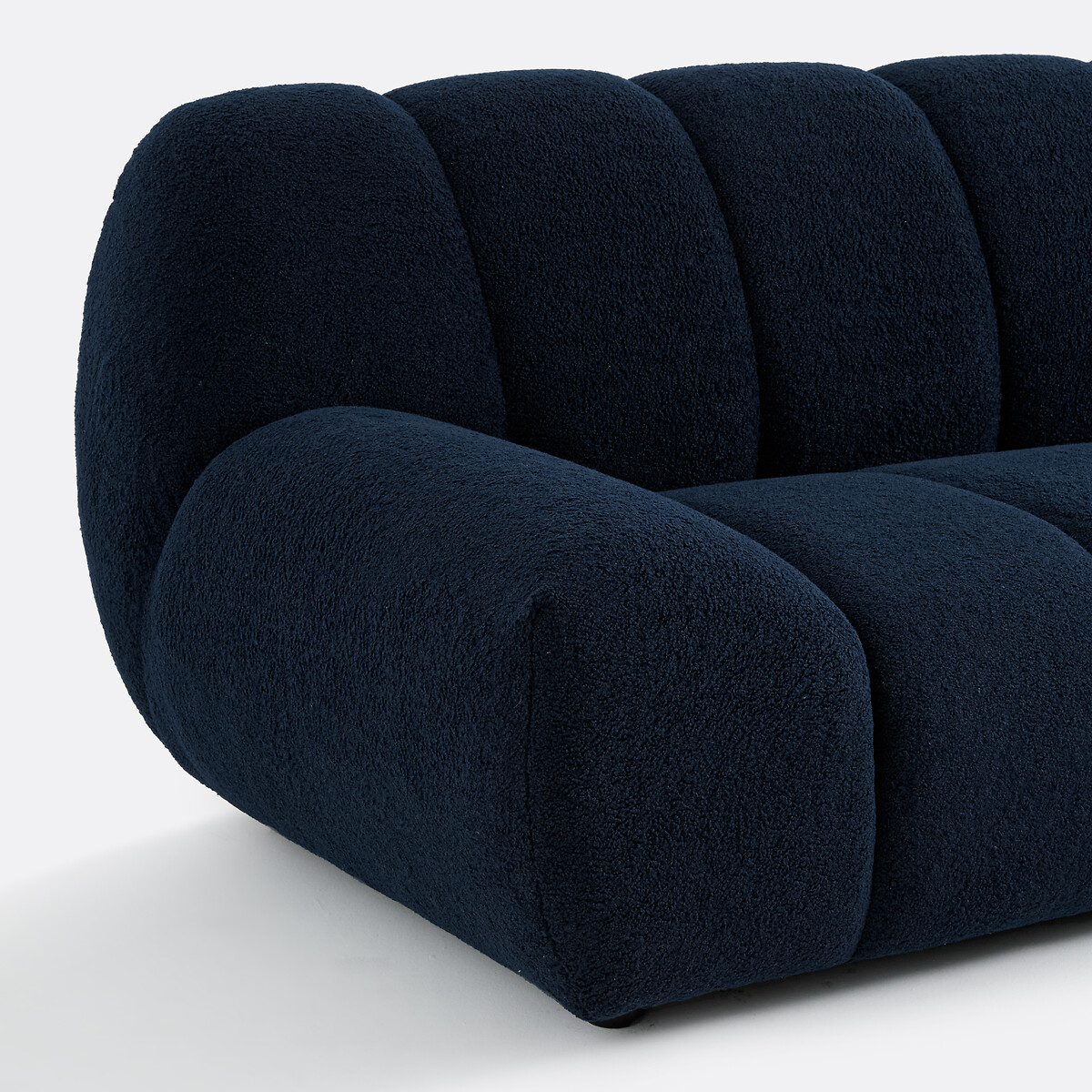 Sofa mit dickem Bouclé-Bezug, 3-Sitzer, Nuria blau, LA REDOUTE INTERIEURS