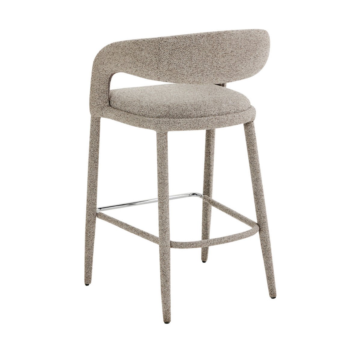 Lot de 2 chaises de bar en tissu H75cm- ROMY marron chiné, DRAWER
