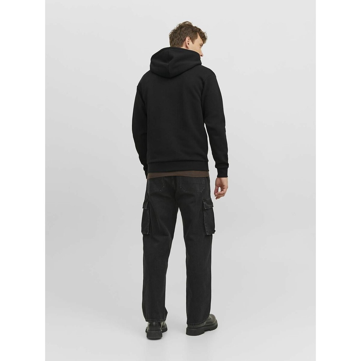 Sweat zippé à capuche noir, JACK & JONES
