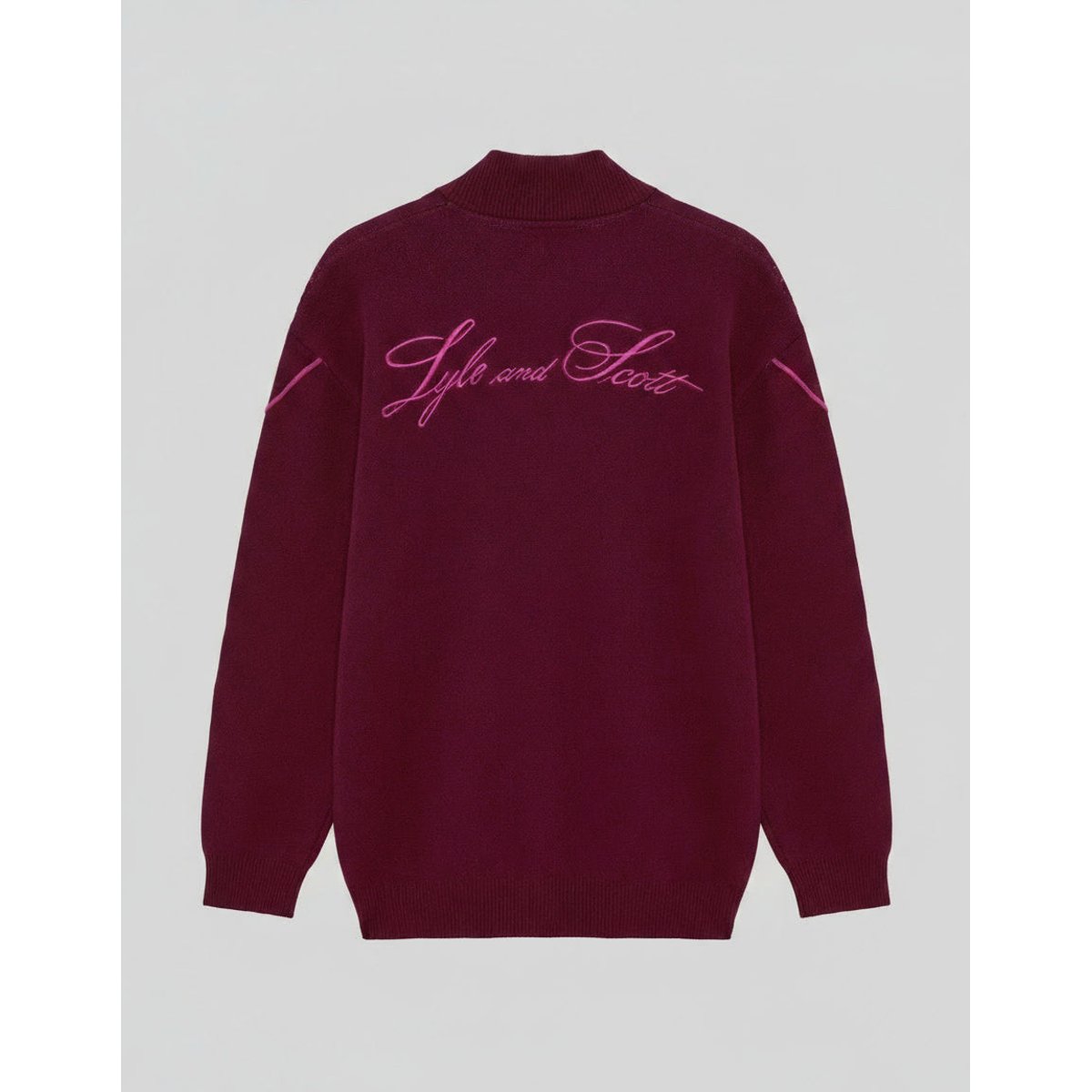 Veste à losanges en maille de survêtement rouge bordeaux audacieux, LYLE & SCOTT