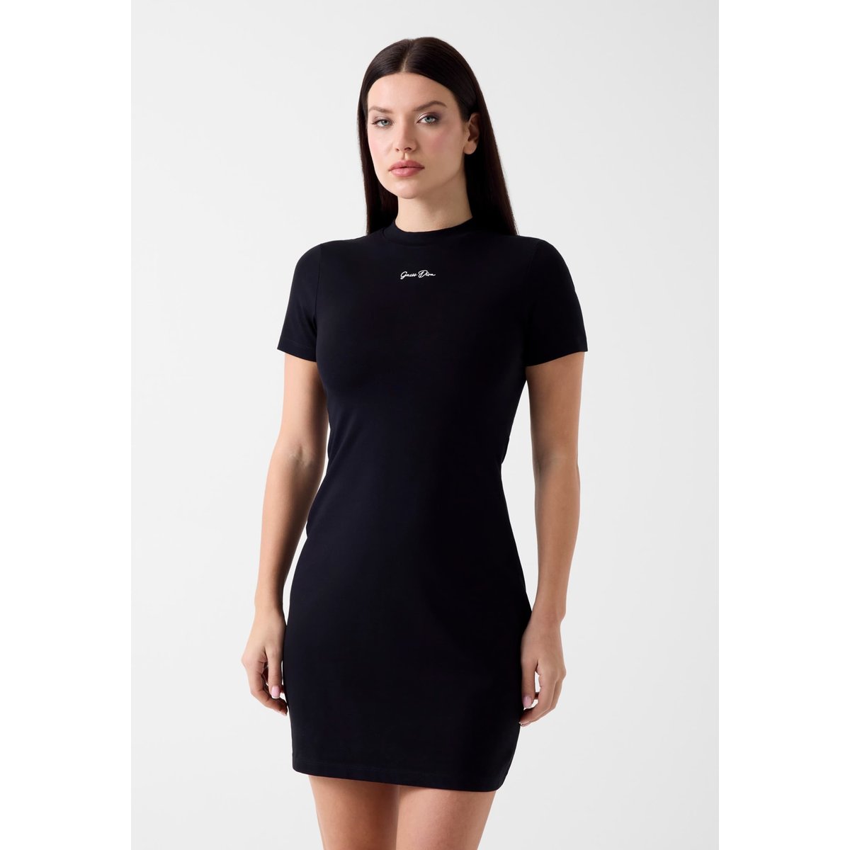 Mini Logo Brodé Dress noir, GUESS