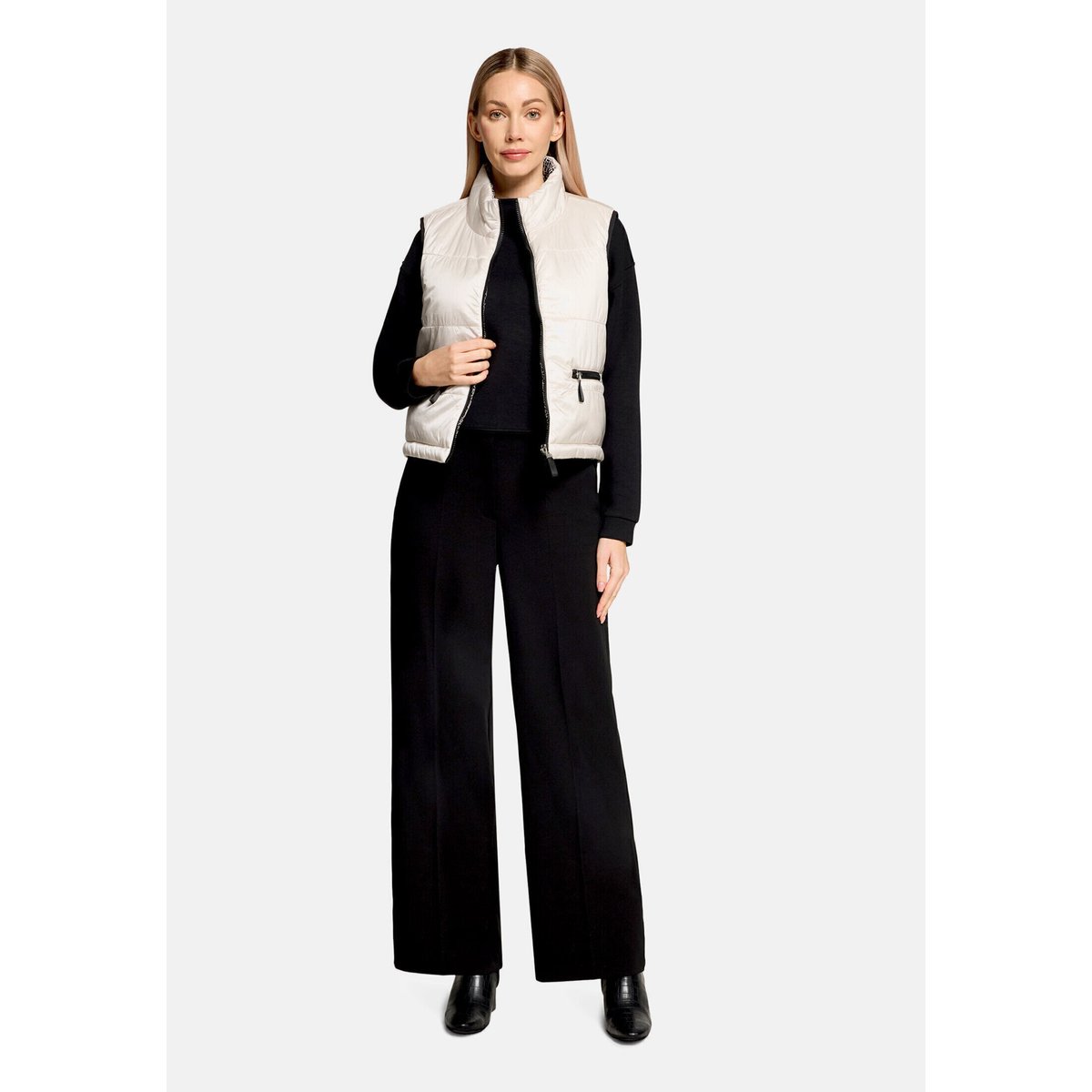 Veste sans manches matelassée à fermeture zippée silky beige, BETTY BARCLAY