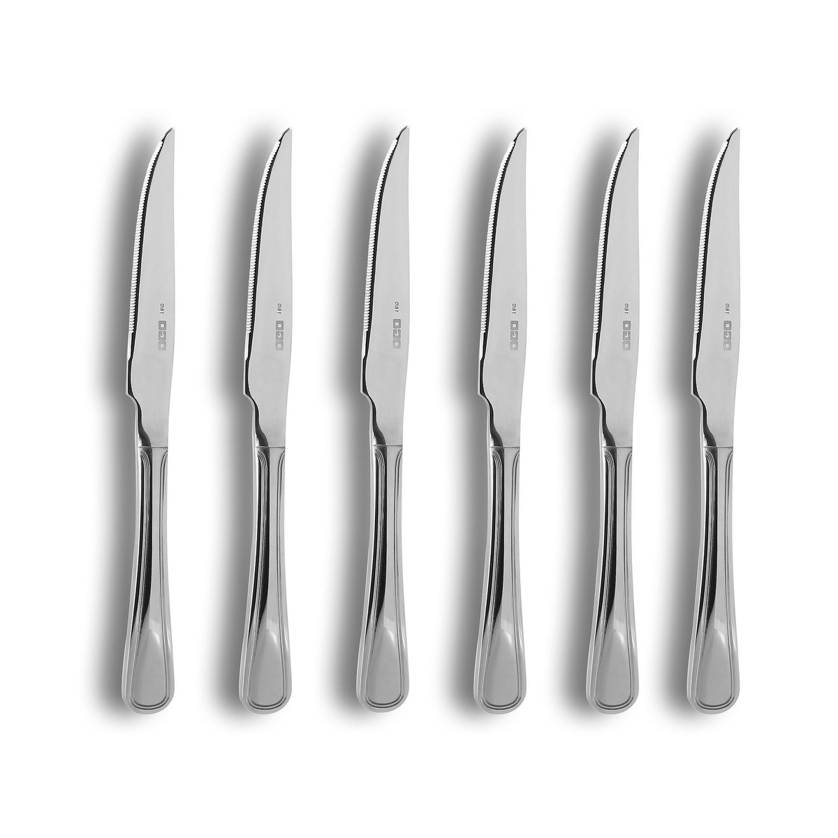 Lot de 6 couteaux à steak en acier inoxydable, FILLA inox, OGO LIVING
