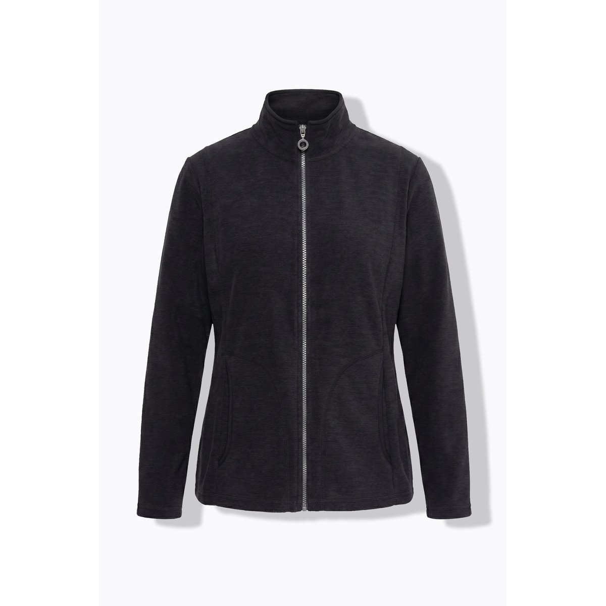 Veste en polaire chinée, col montant noir, ULLA POPKEN