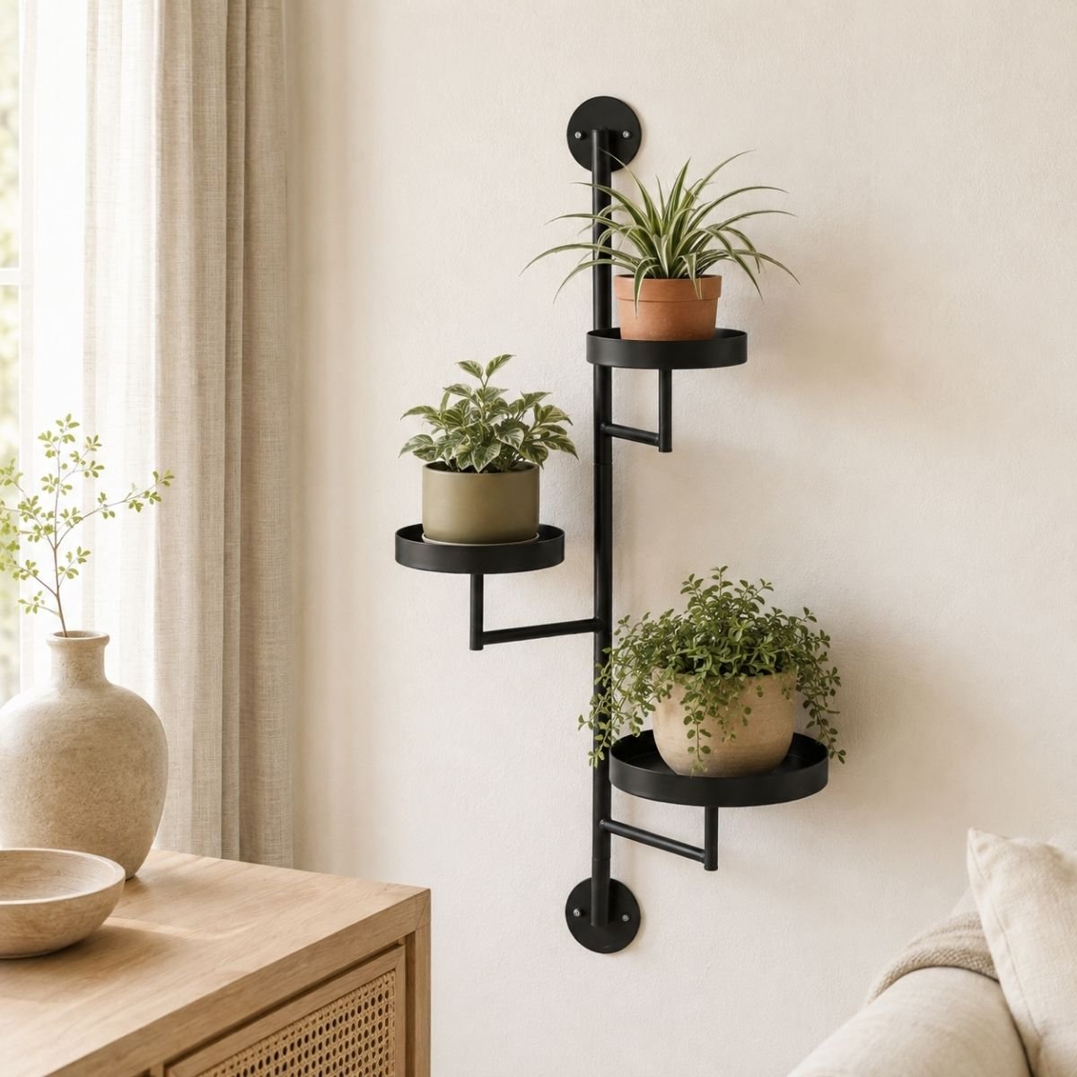 Étagère murale à niveaux H80 cm PERRY noir, MICA DECORATIONS