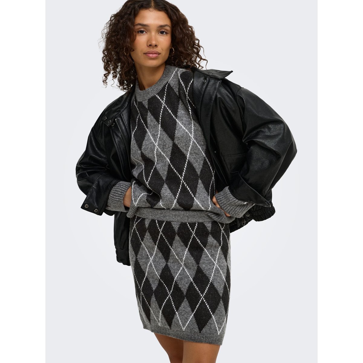 Jupe En Maille dark grey melange, JDY
