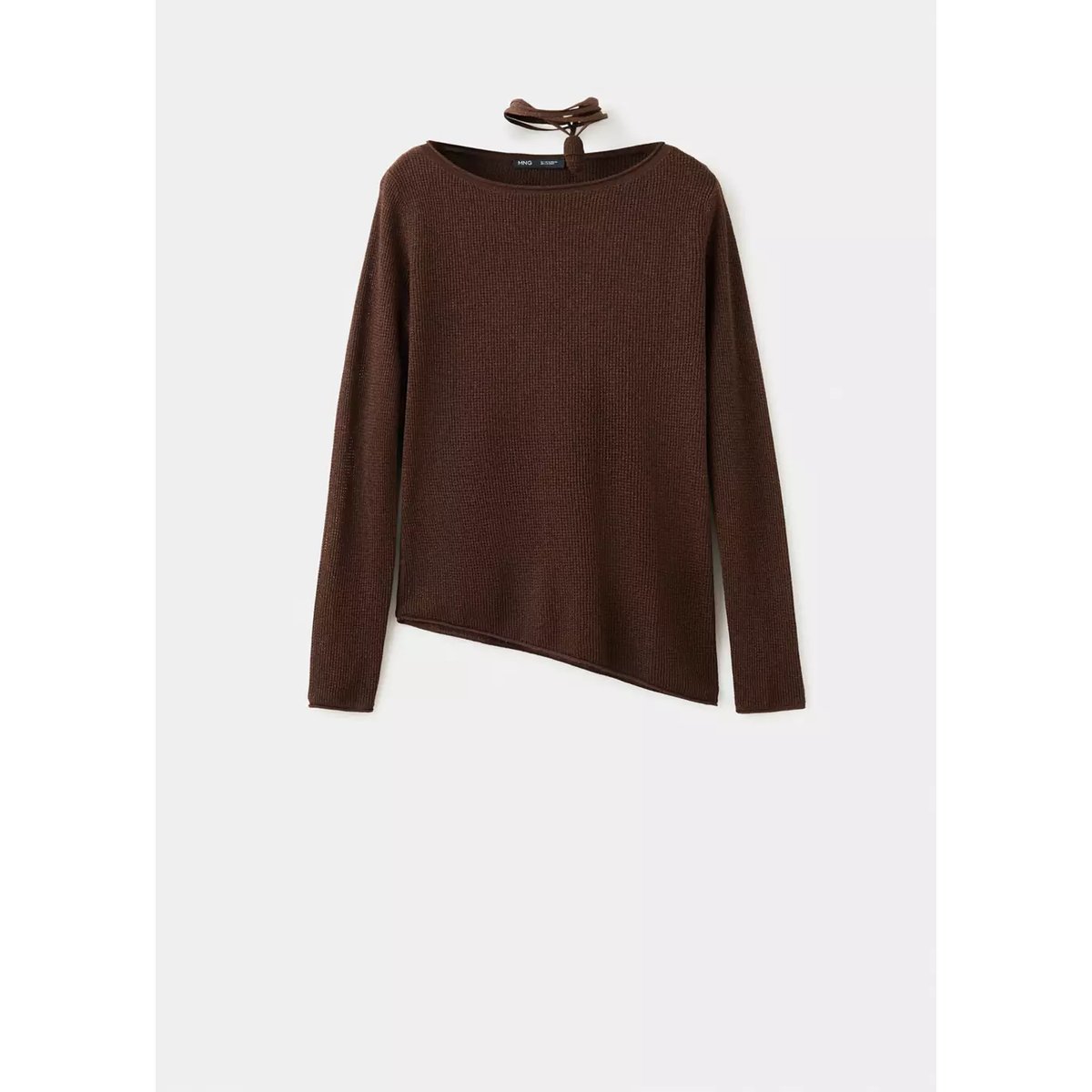 Pull-over en maille fine chocolat, MANGO