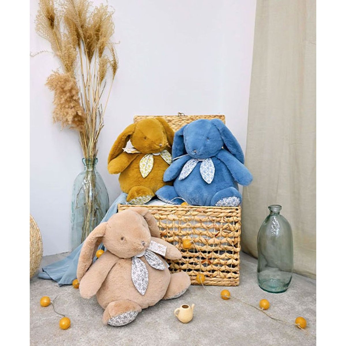 Peluche lapin doudou 42 cm beige sable, DOUDOU ET COMPAGNIE