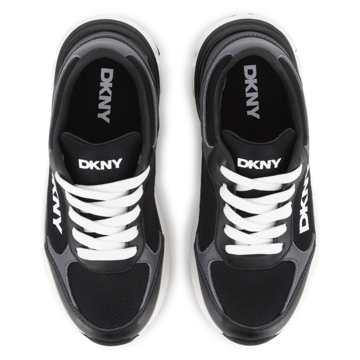 Baskets basses à lacets noir blanc, DKNY