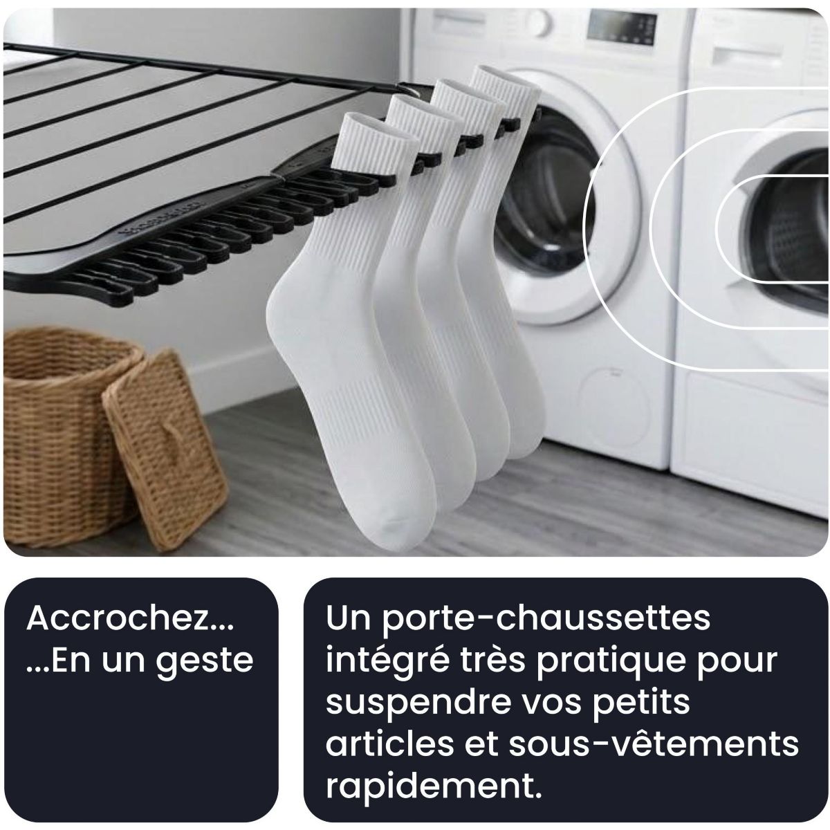 Etendoir à linge Modulable compact 32m - Séchoir EBDR232 couleur unique, ESSENTIEL B