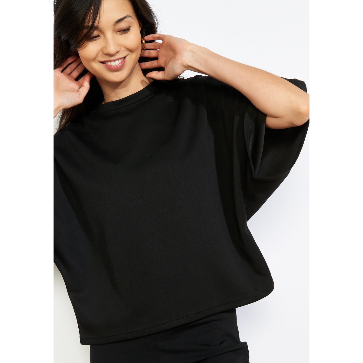Sweat ample minimaliste noir, LOLALIZA