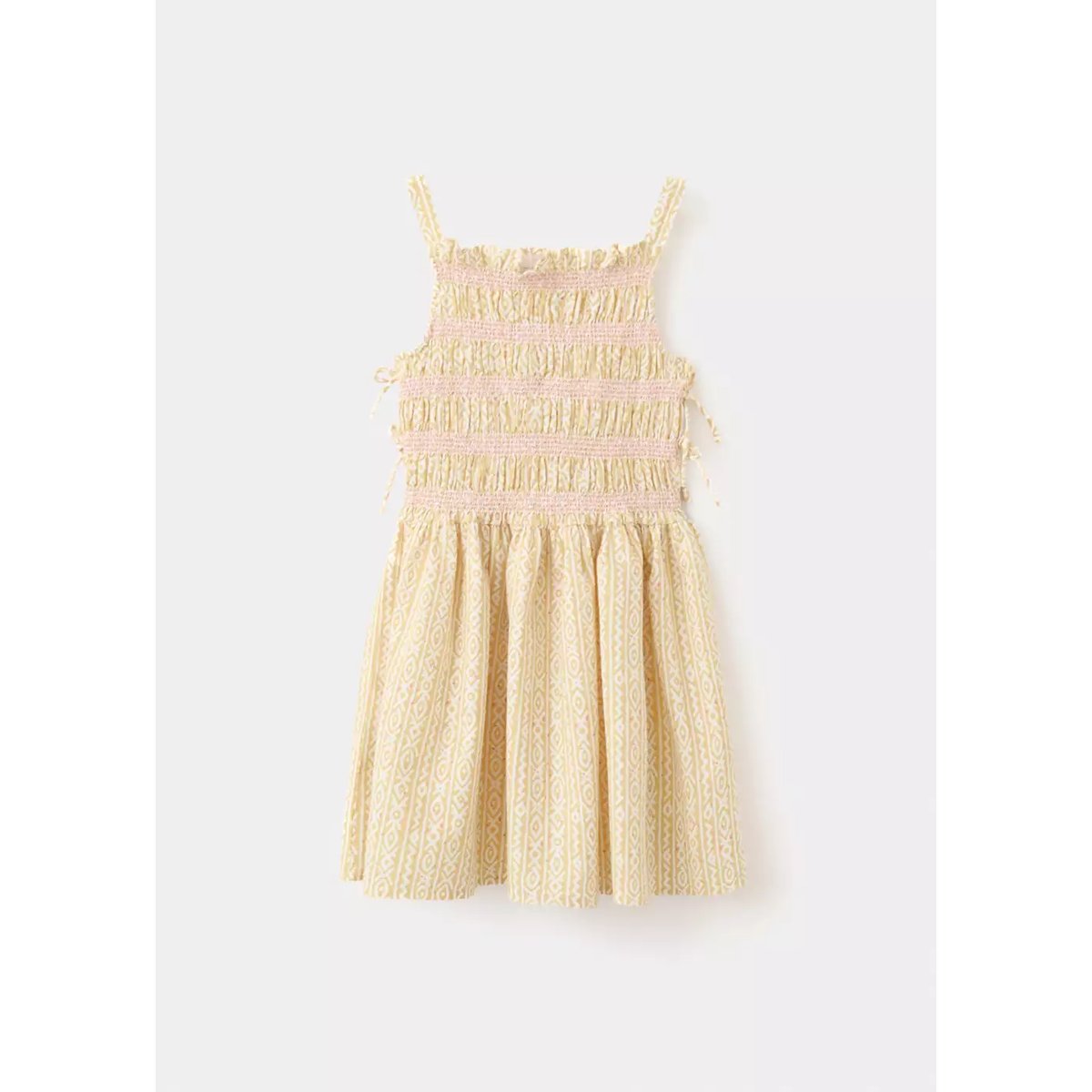 Robe imprimée avec liens sur les côtés écru, MANGO KIDS