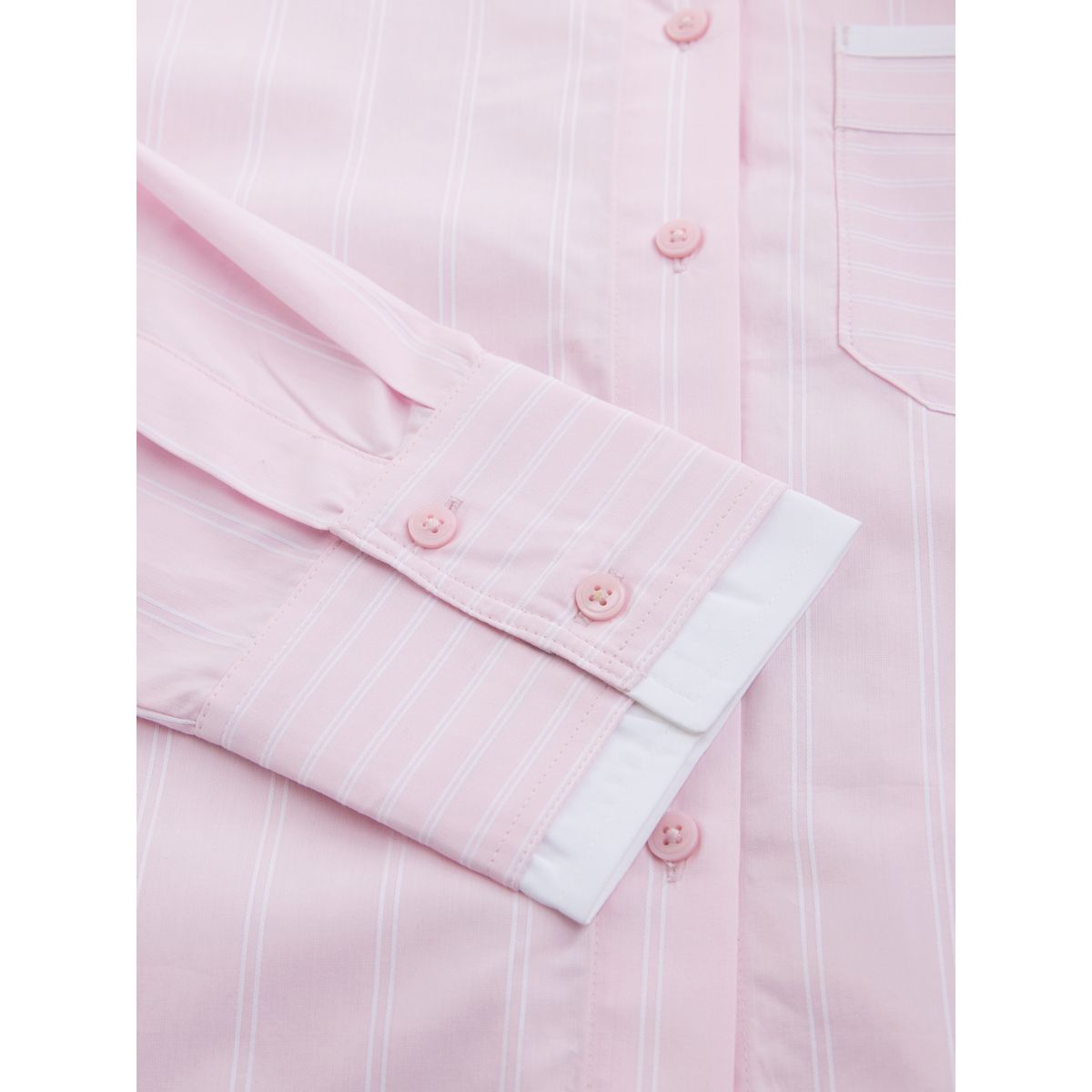 Chemise courte à manches longues rayures roses et blanches, NEXT