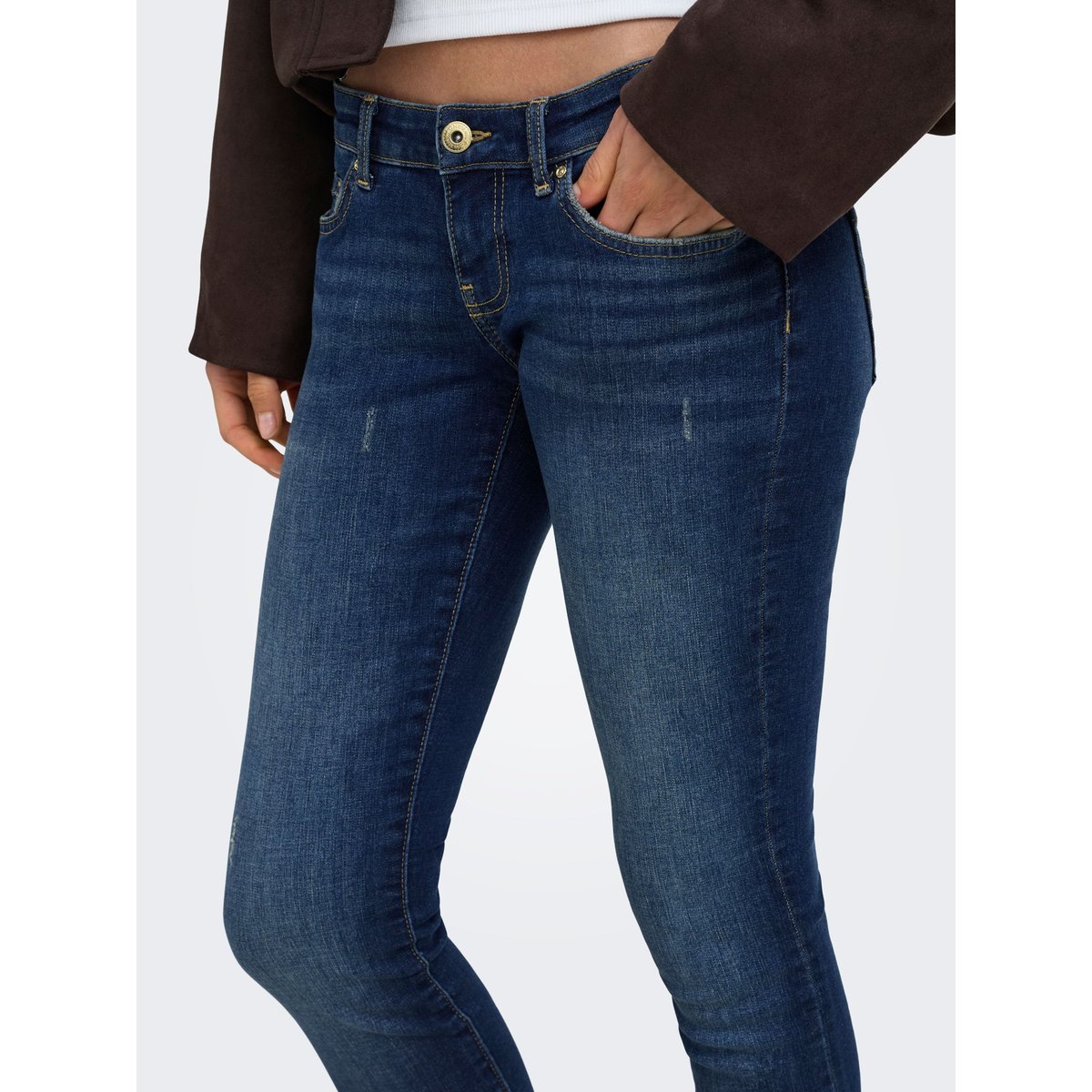 Jean Skinny dark blue denim, ONLY