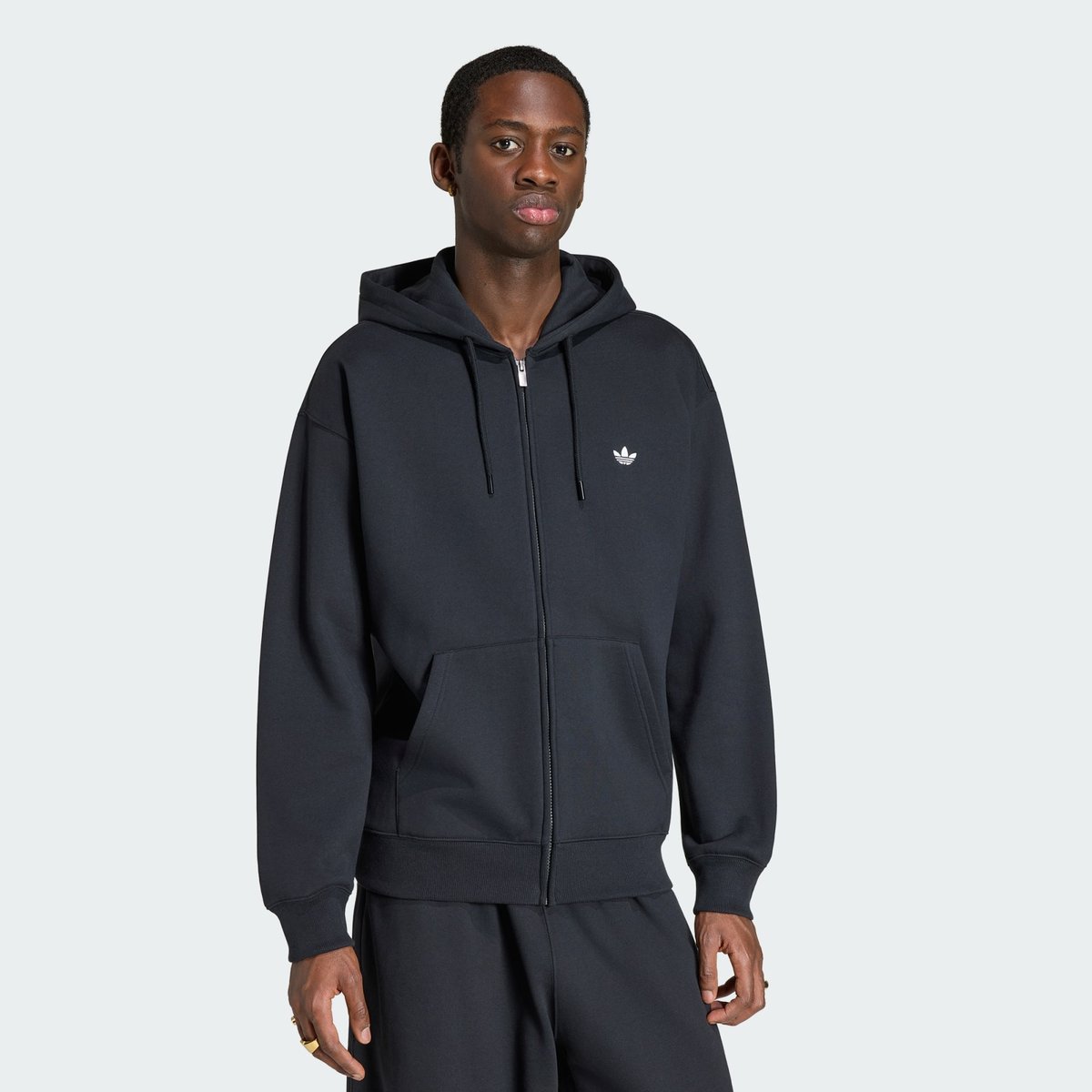 Veste À Capuche Zip Intégral Large Trèfle Essentials Veste À Capuche Zip Intégral Large Trèfle Essentials black, adidas Originals