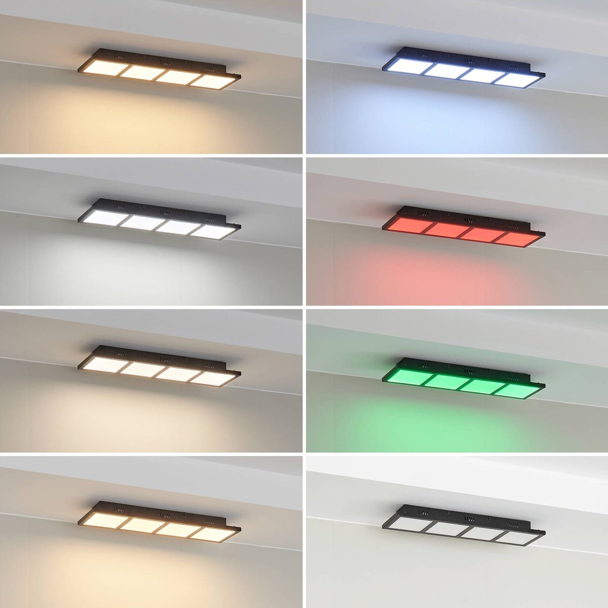 Plafonnier  moderneLED, Raymie blanc, noir mat, LINDBY
