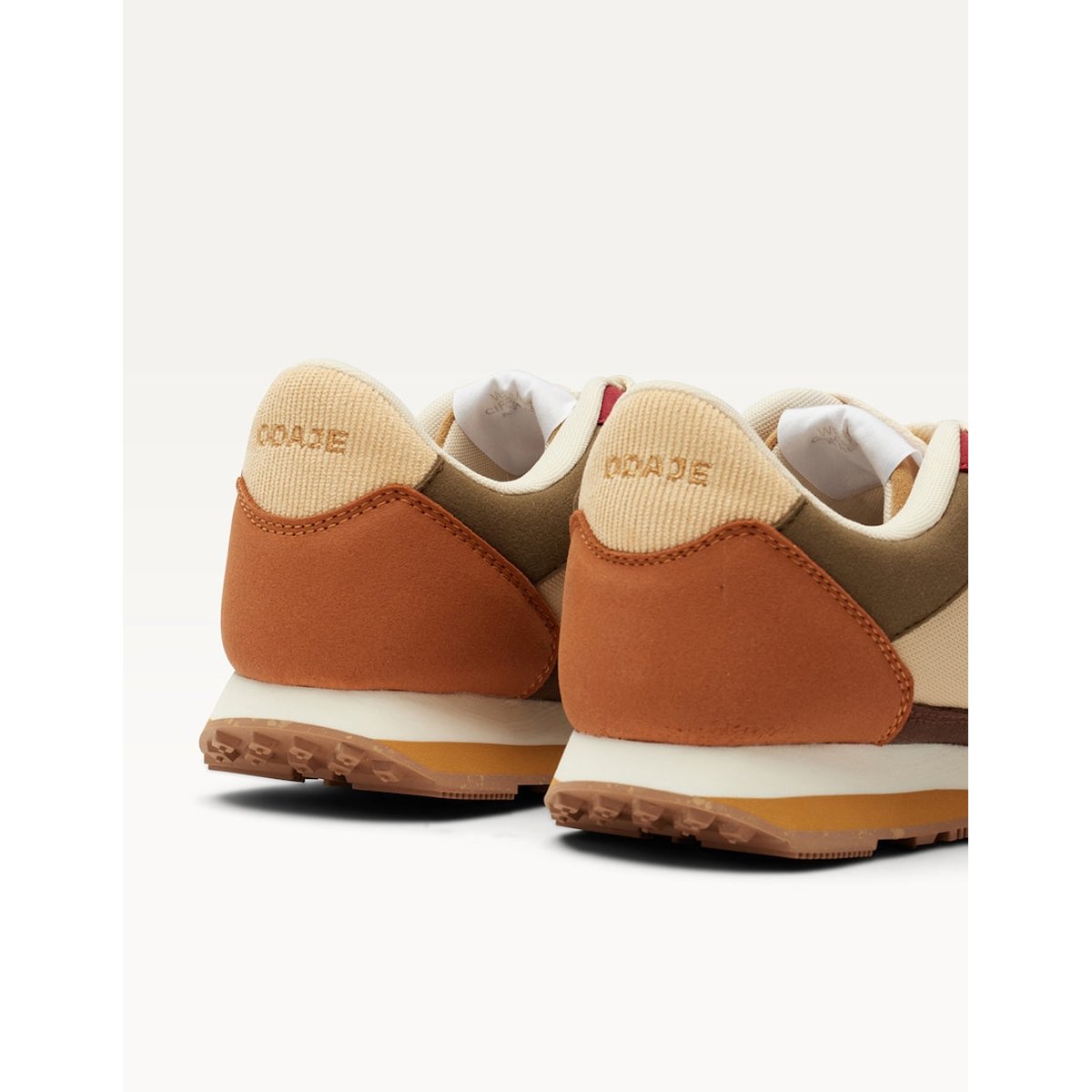Baskets basses GABRIELLE kaki cognac bordeaux, ODAJE
